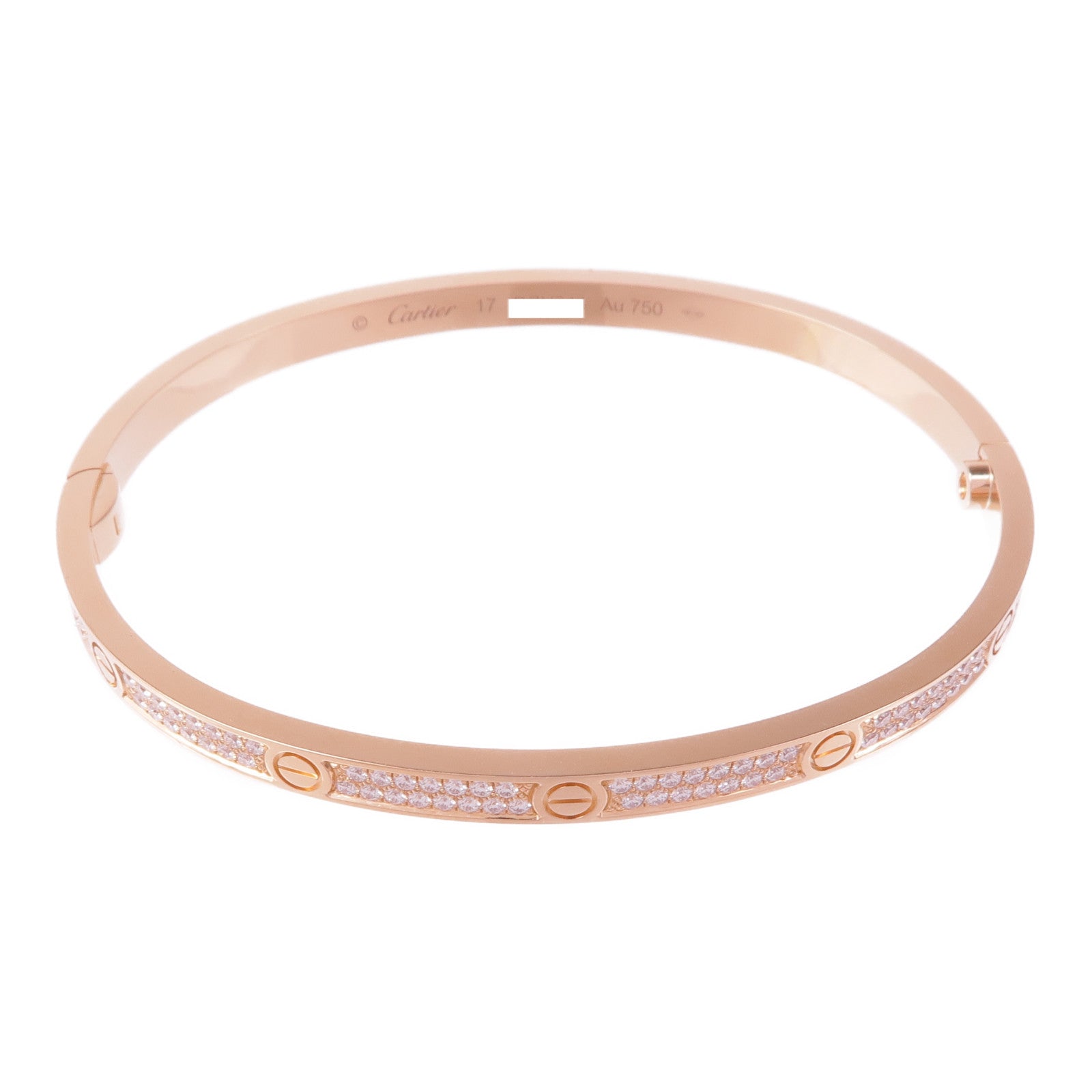 CARTIER 18K玫瑰金/鑽石Love Bracelet SM Full Diamond鑽石手鐲Cartier#17