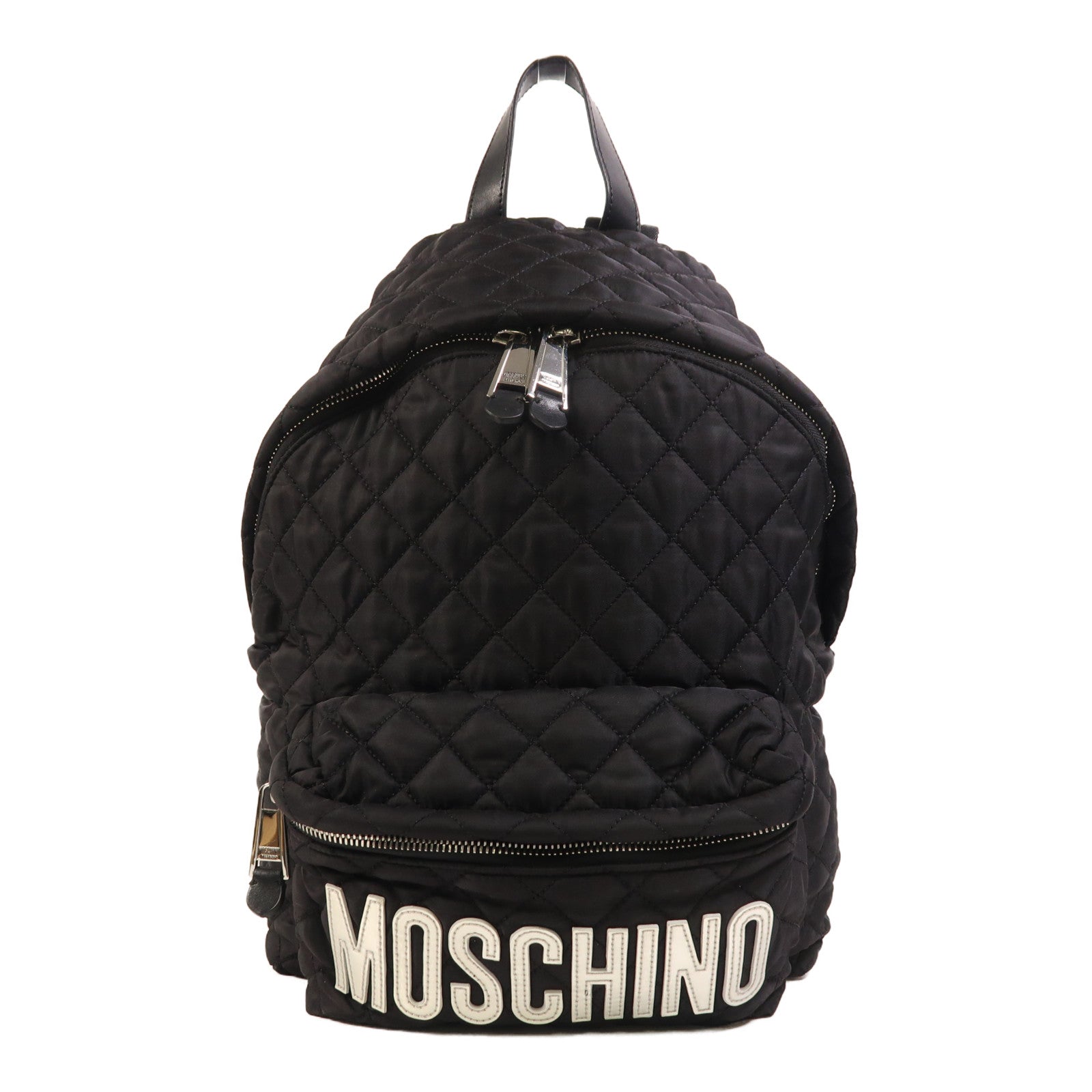 MOSCHINO 尼龍Backpack銀扣背包