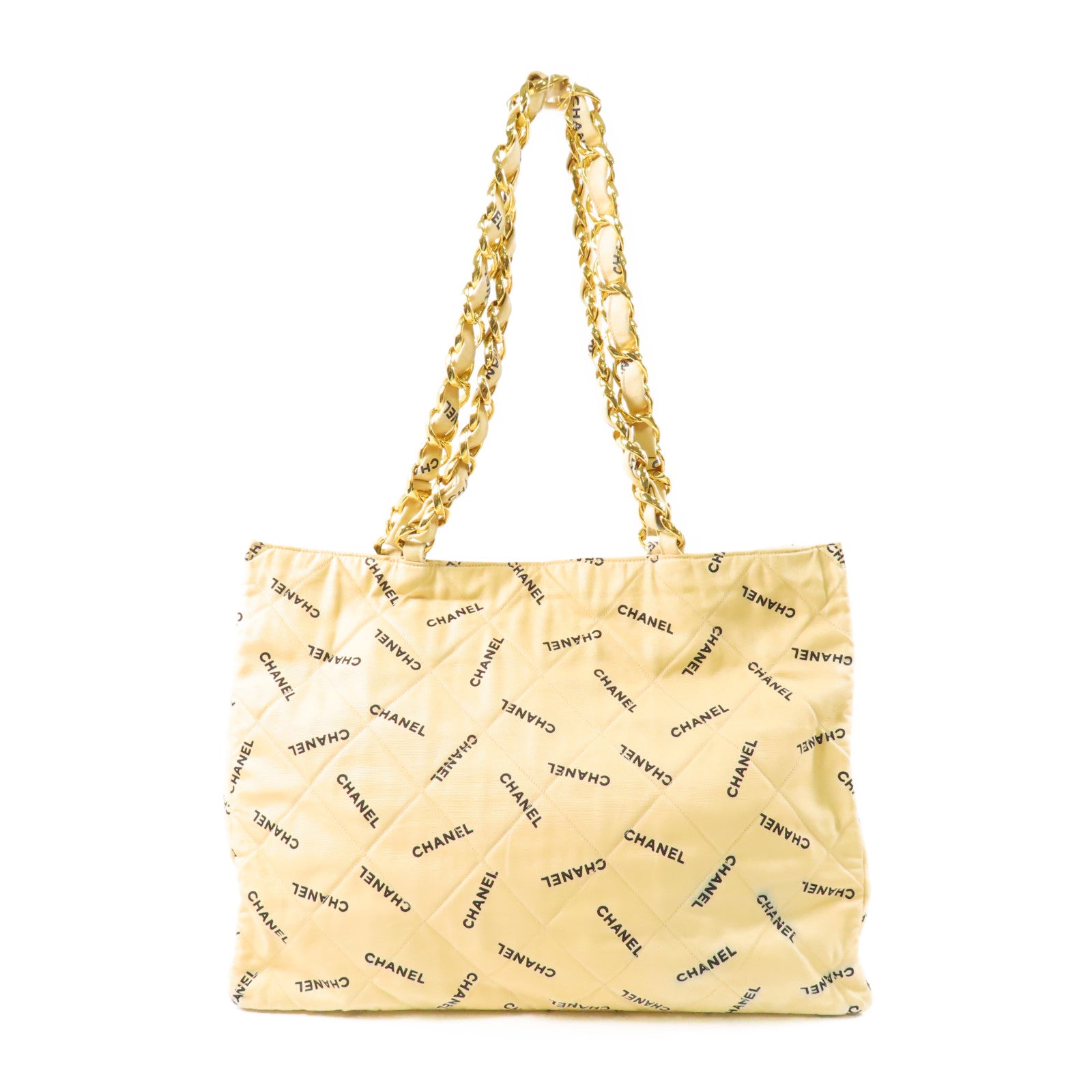 CHANEL 【激減優惠】帆布Vintage Tote Bag金扣鏈帶手挽袋