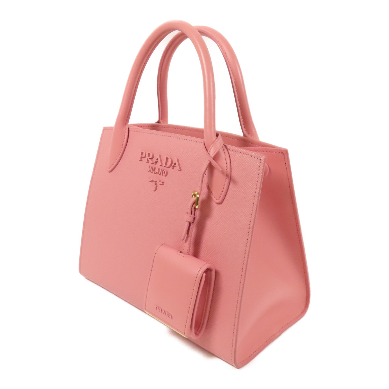 PRADA Saffiano皮革Shoulder Bag金扣手挽肩背兩用袋