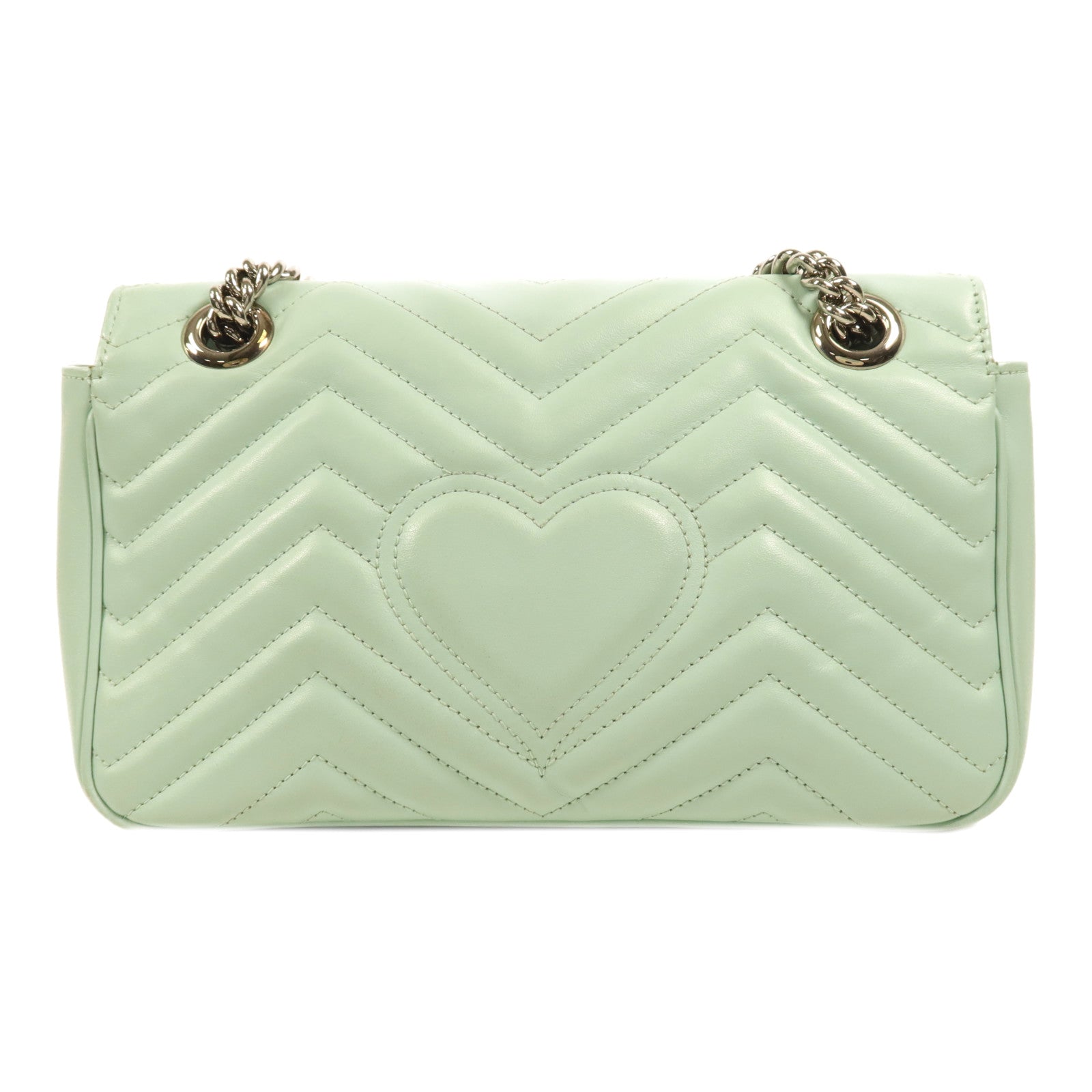 GUCCI 牛皮皮革GG Marmont銀扣肩背袋