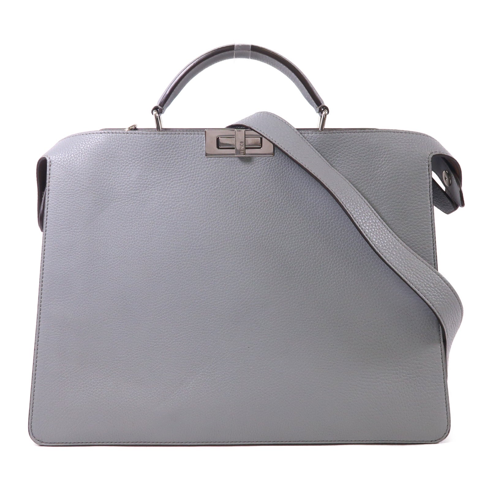 FENDI 牛皮皮革Peekaboo I See U Medium銀扣手挽肩背兩用袋