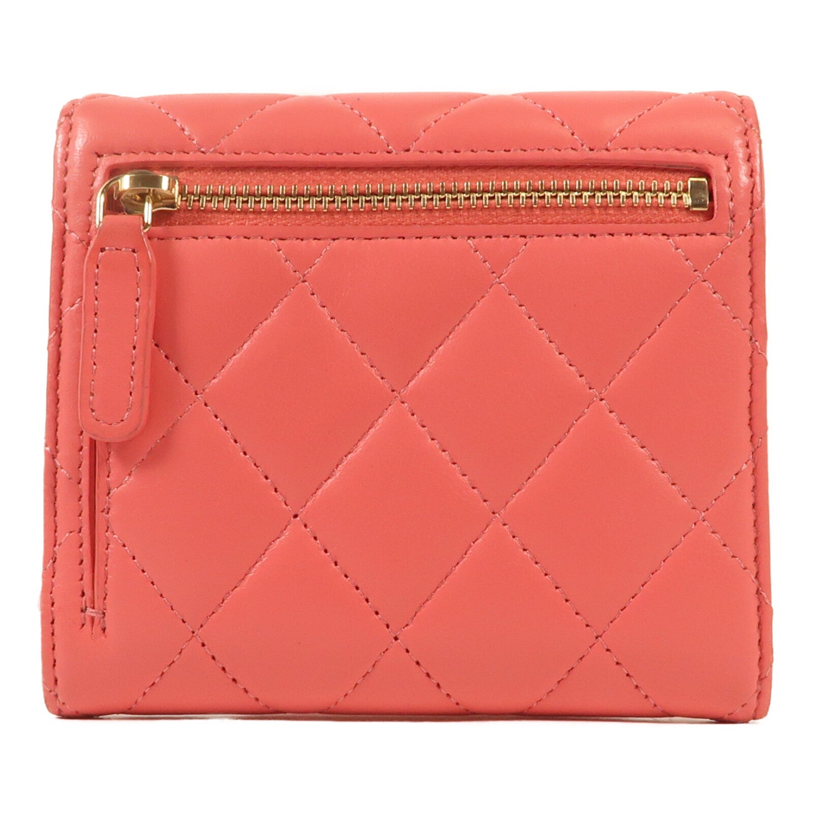 CHANEL 牛皮皮革Wallet金扣錢包