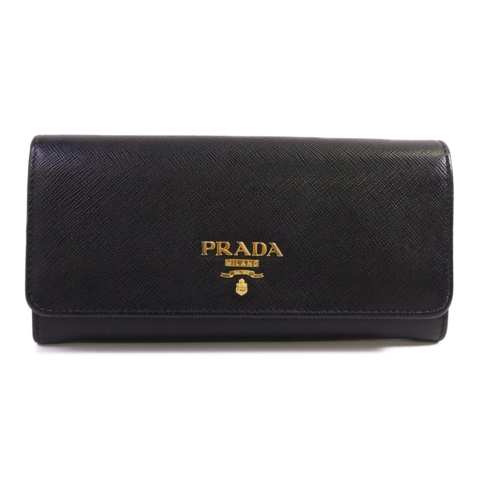 PRADA Saffiano皮革Long Wallet金扣長錢包