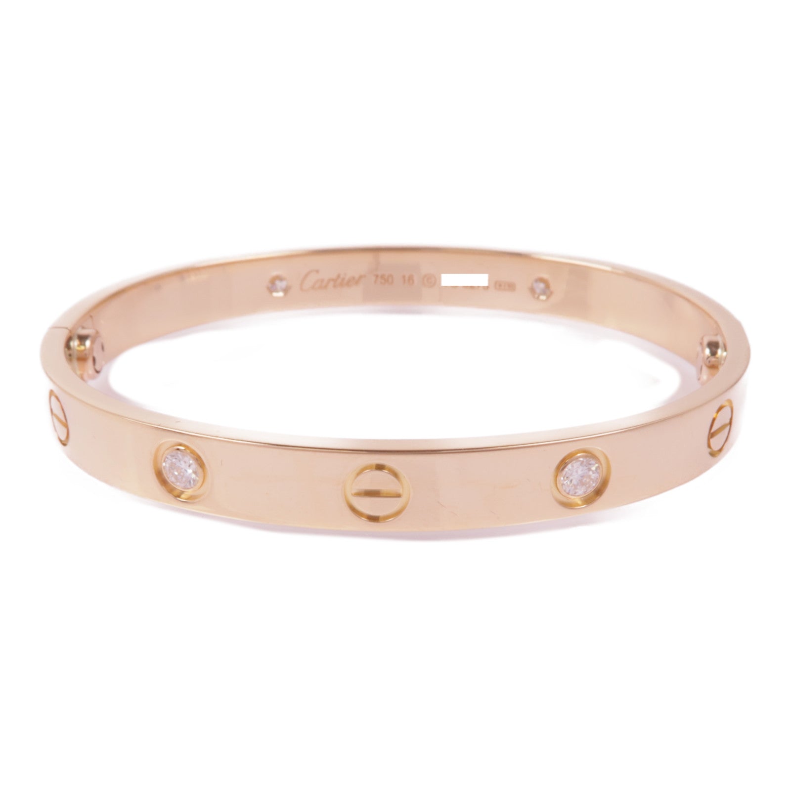 CARTIER 18K玫瑰金Love Bracelet 4P Diamond鑽石手鐲Cartier#16