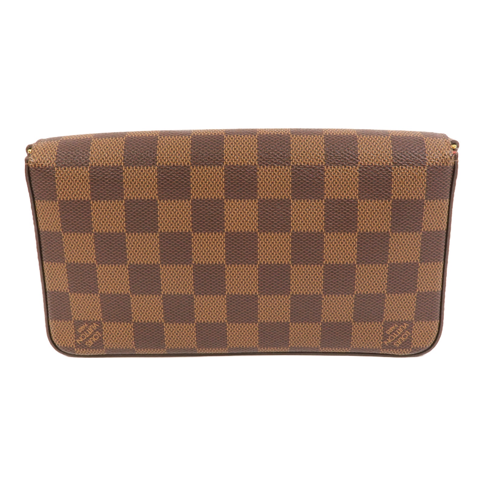 LOUIS VUITTON Damier Pochette Felicie金扣鏈帶肩背袋