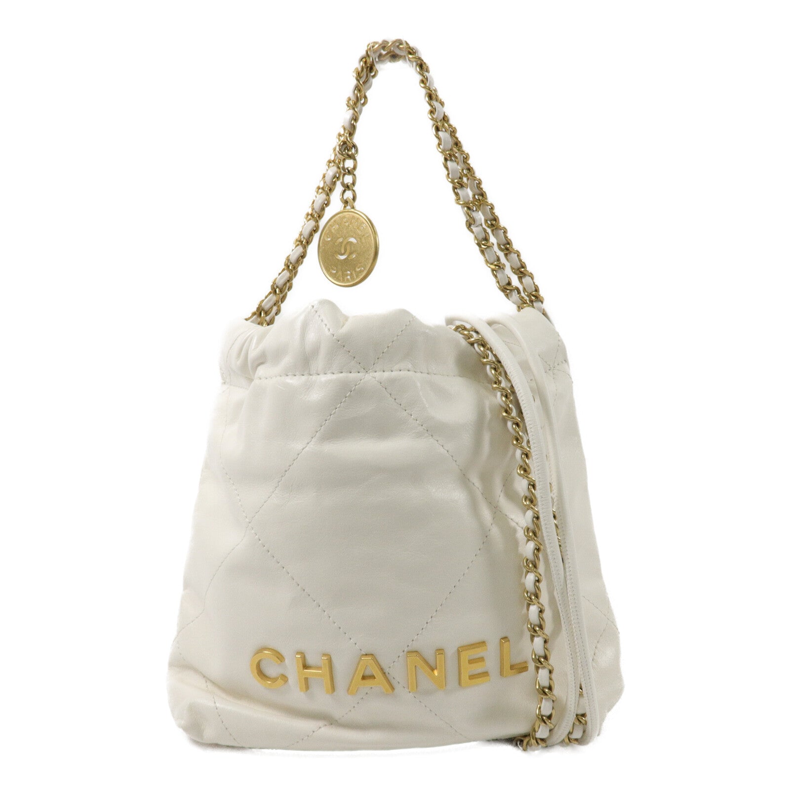 CHANEL 牛皮皮革Chanel 22 Mini鏈帶肩背袋