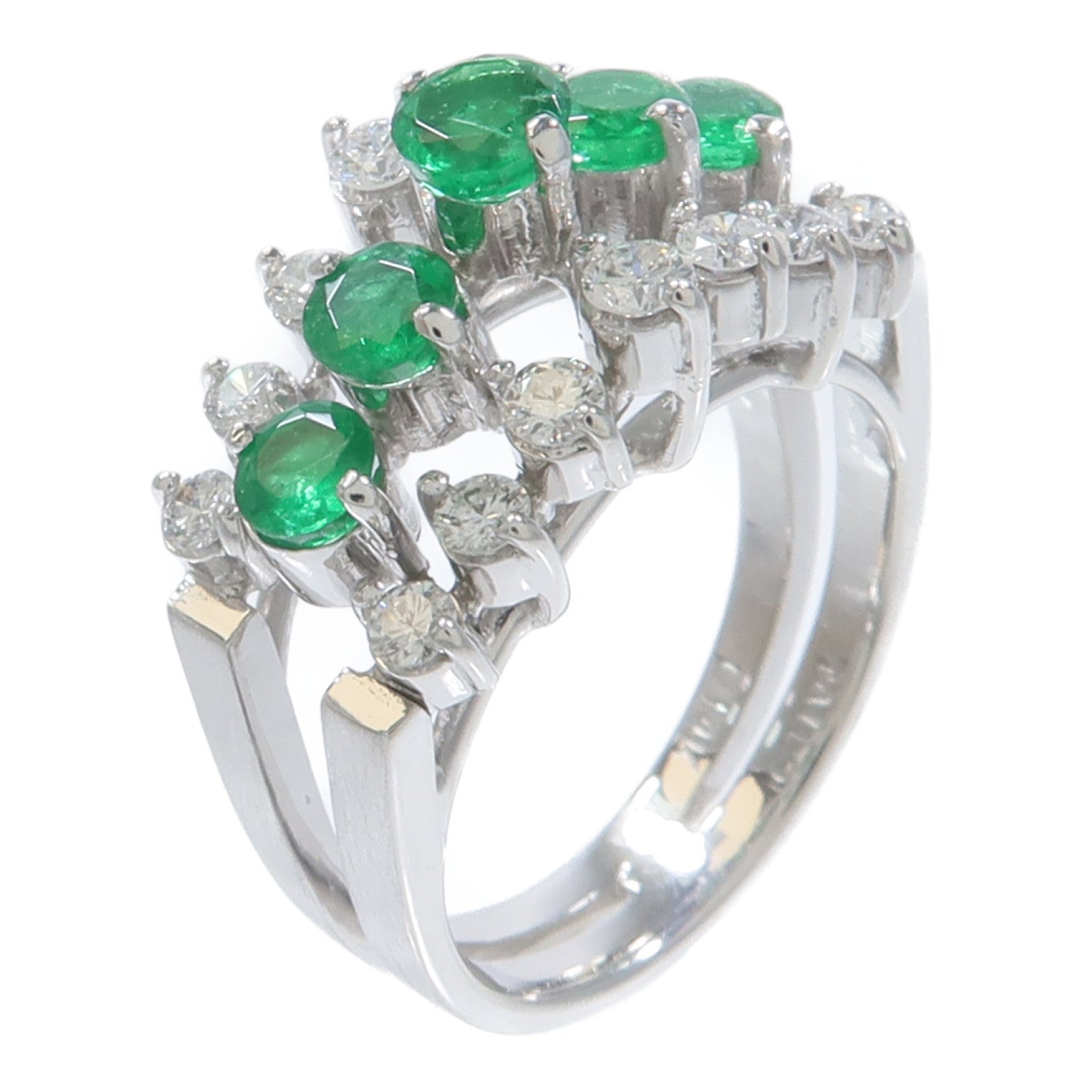 JEWELRY 14K白金Emerald Ring綠寶石戒指