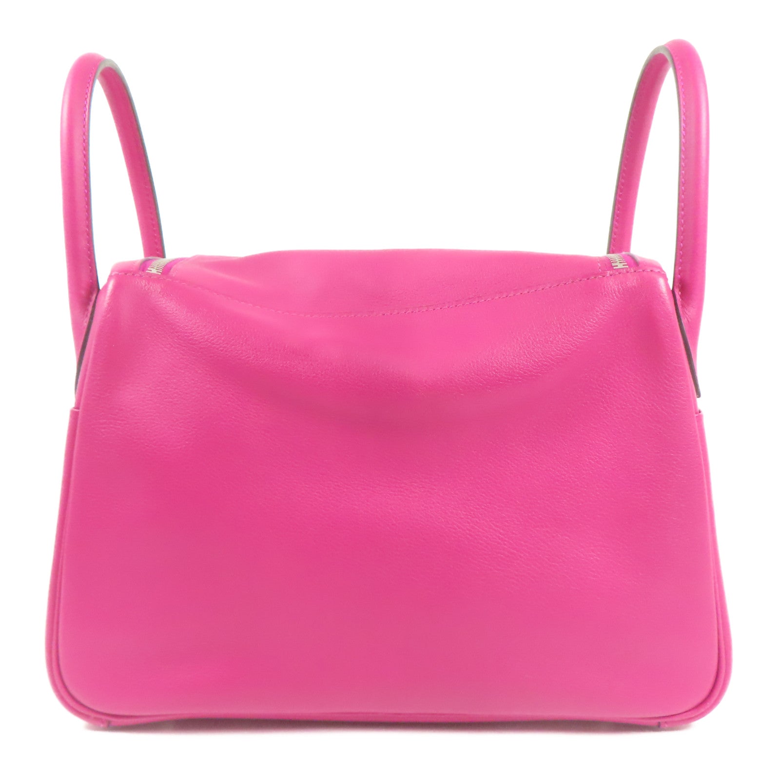 HERMES Evercolor皮革Lindy 30銀扣手挽肩背兩用袋Rose Pourpre