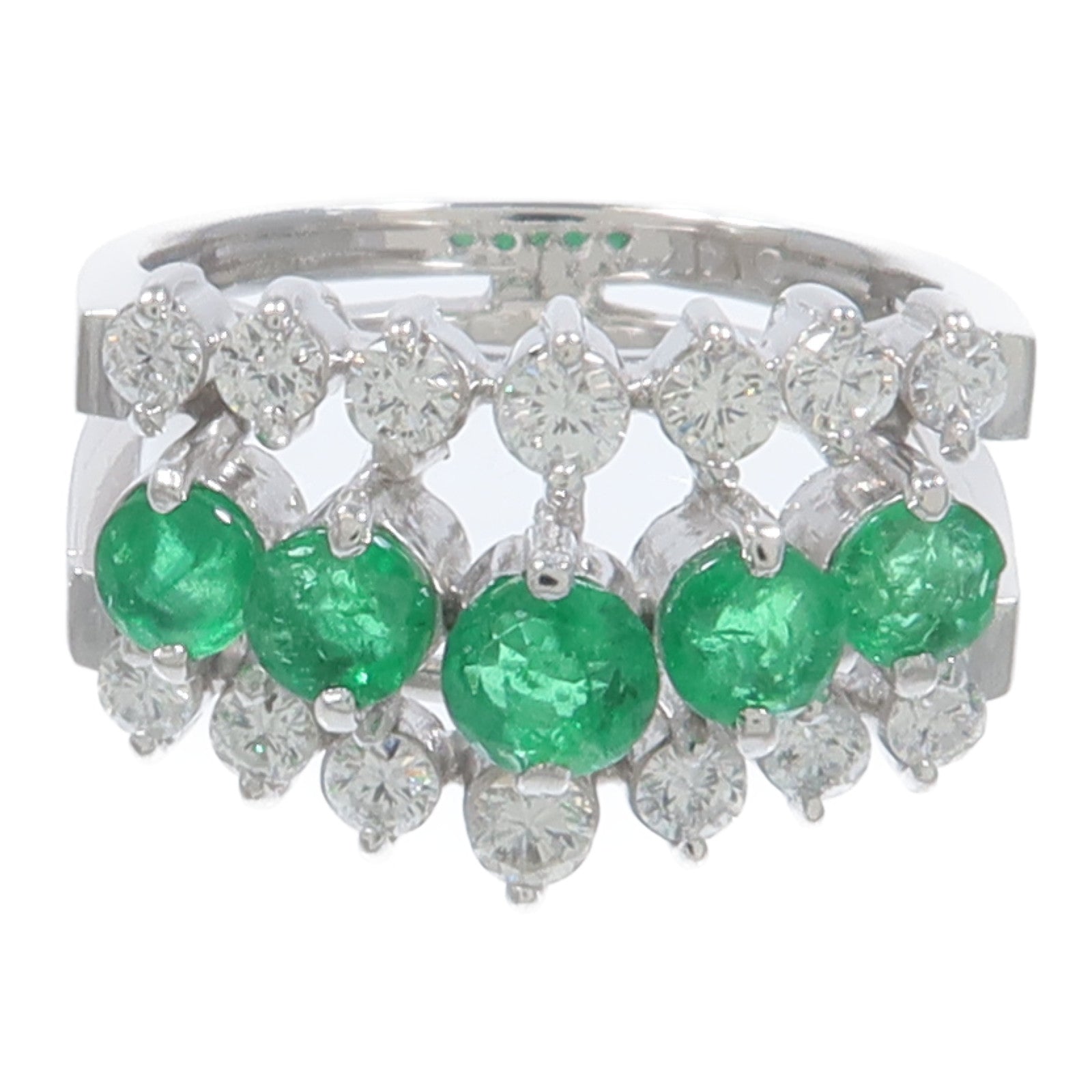 JEWELRY 14K白金Emerald Ring綠寶石戒指