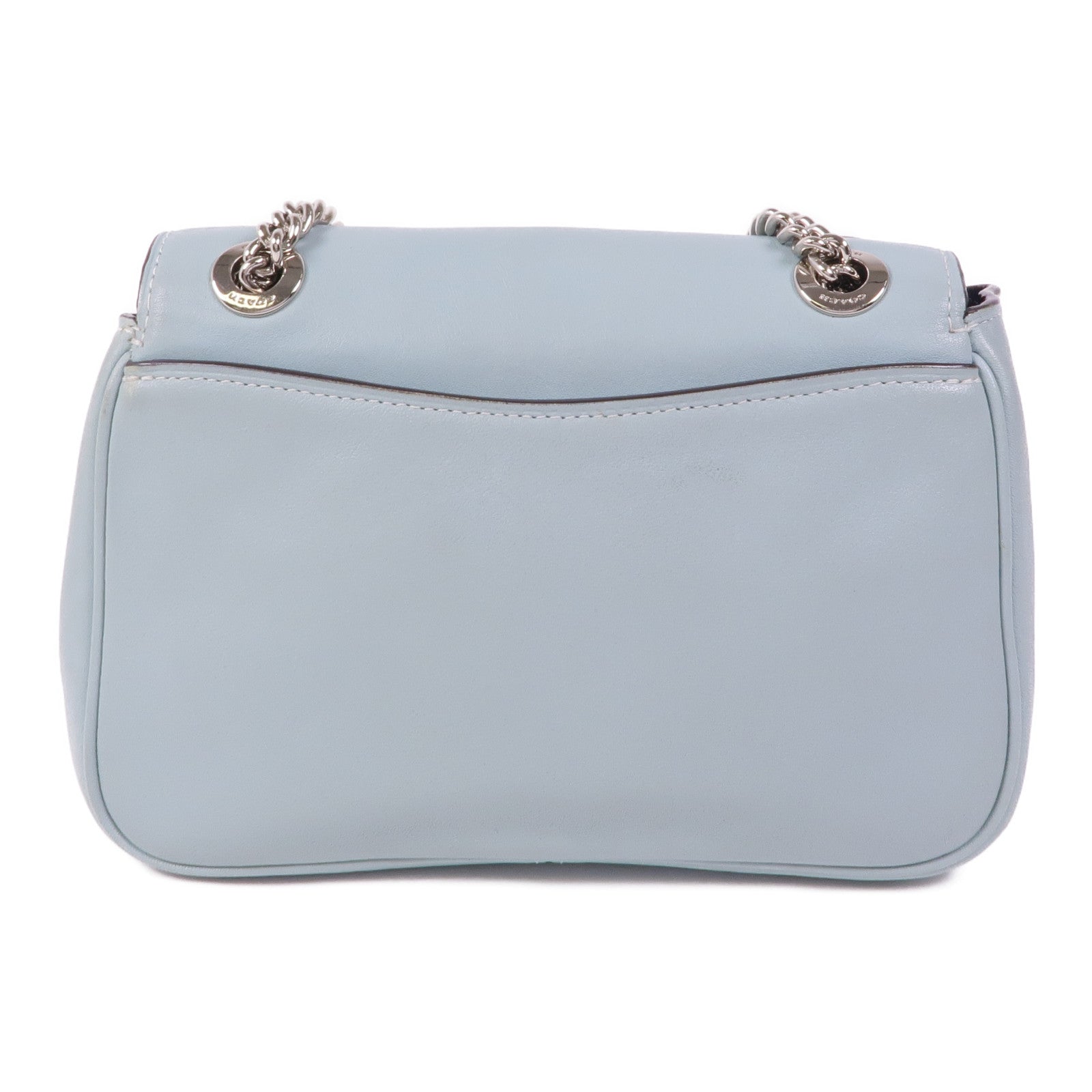 COACH 牛皮皮革Chain Shoulder銀扣鏈帶肩背袋