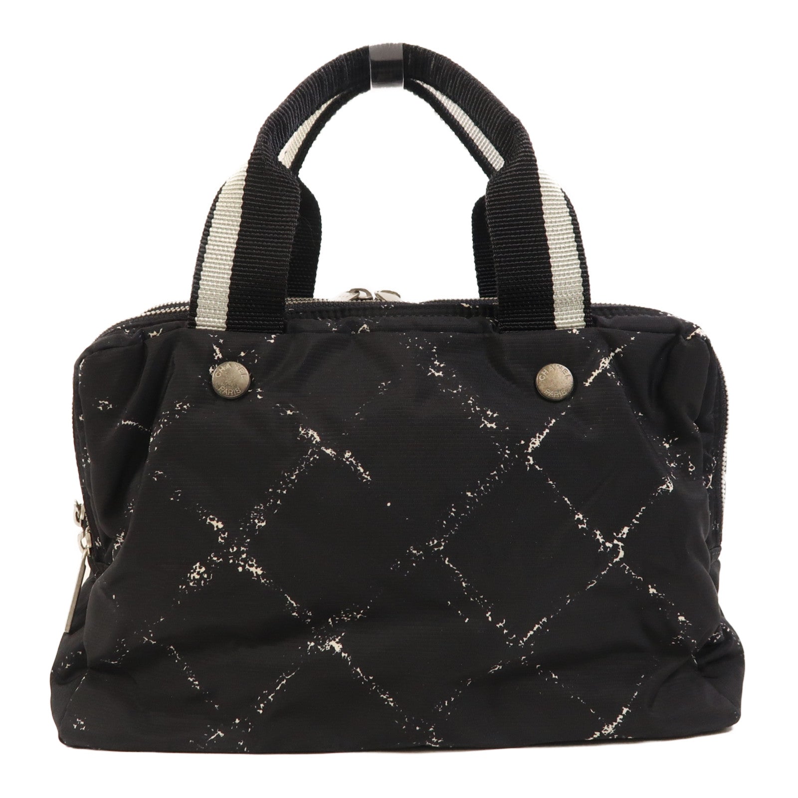 CHANEL 尼龍Travel Line Hang Bag銀扣手挽袋