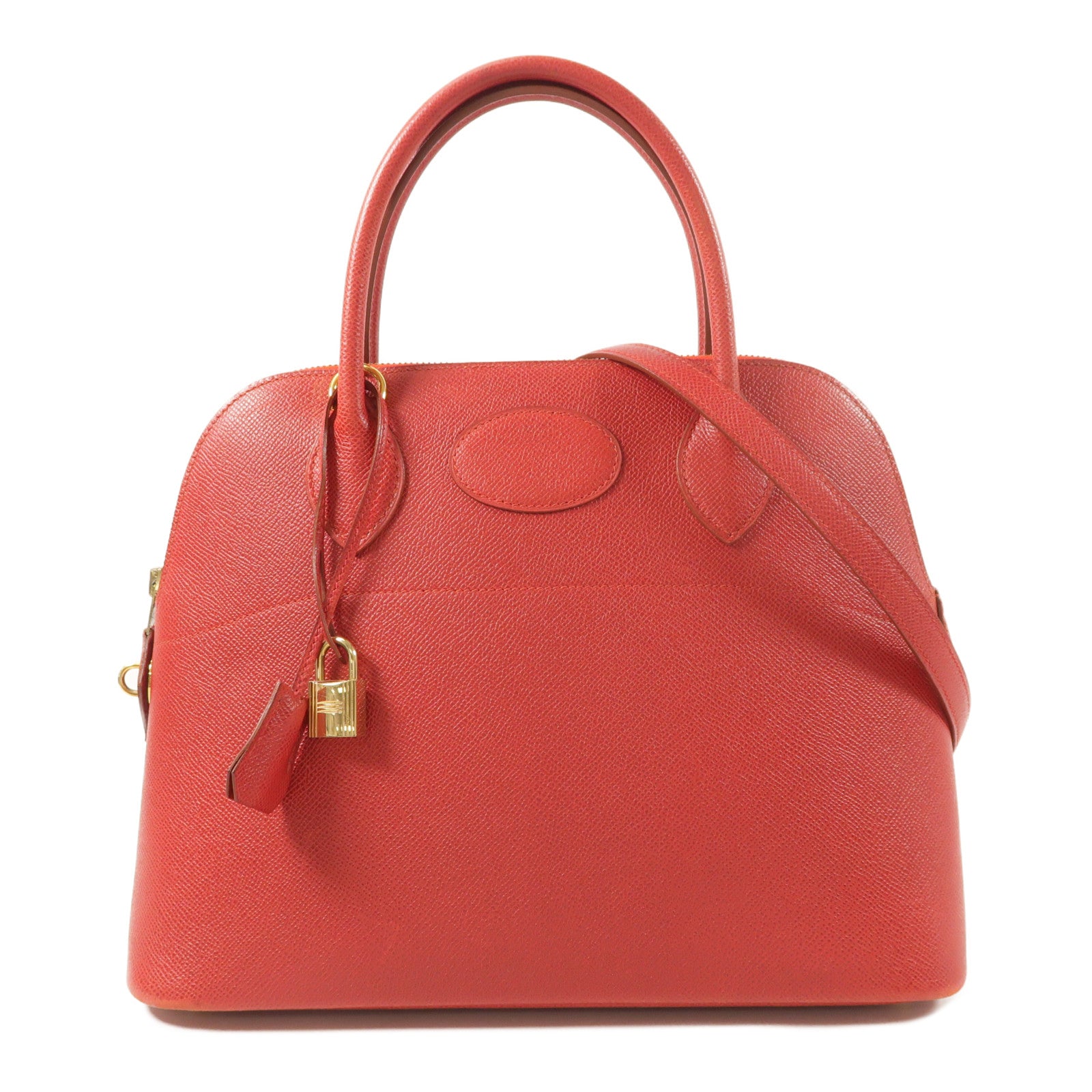 HERMES Epsom皮革Bolide 31金扣手挽肩背兩用袋Rouge Vif