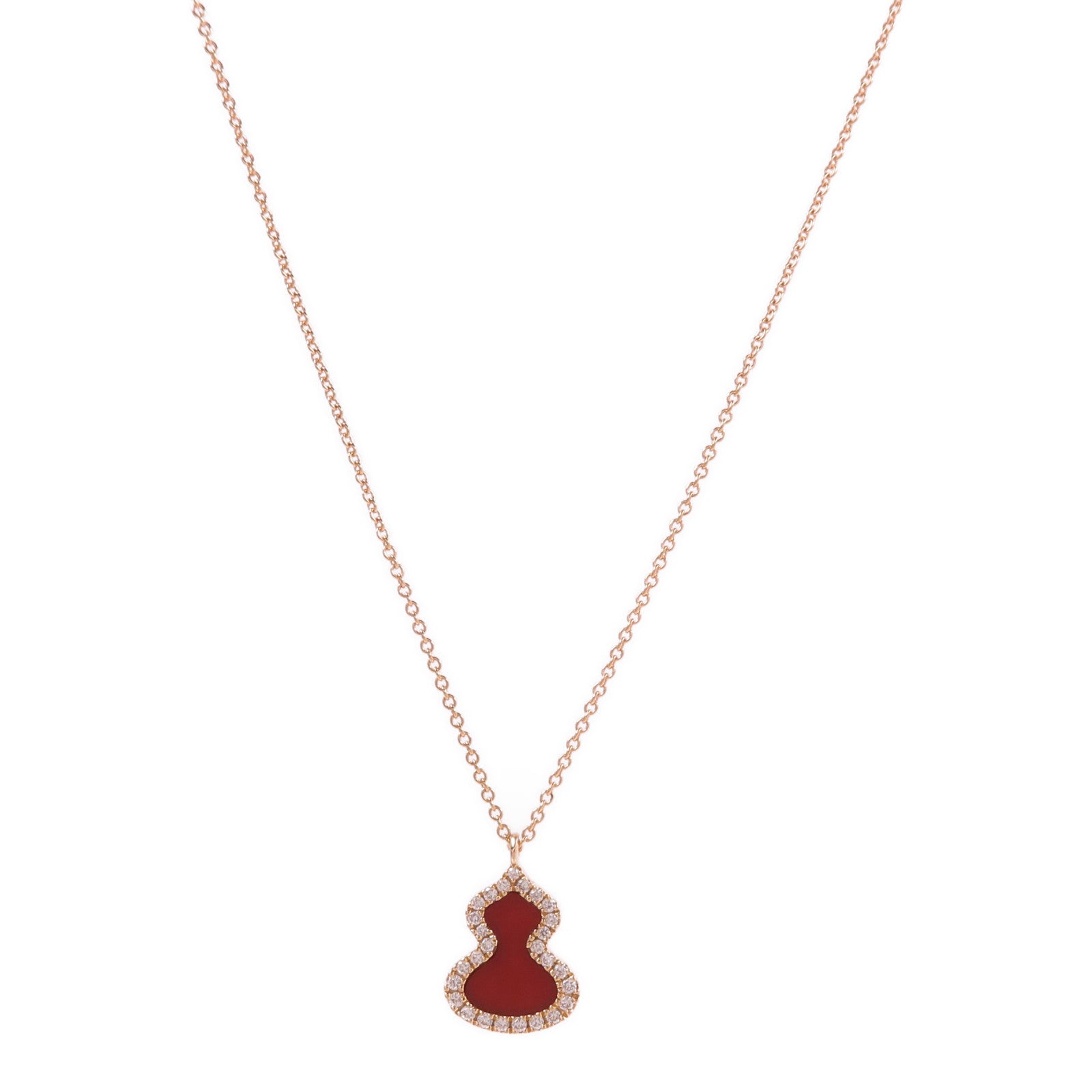 JEWELRY 18K玫瑰金Wulu Necklace紅瑪瑙/鑽石項鍊