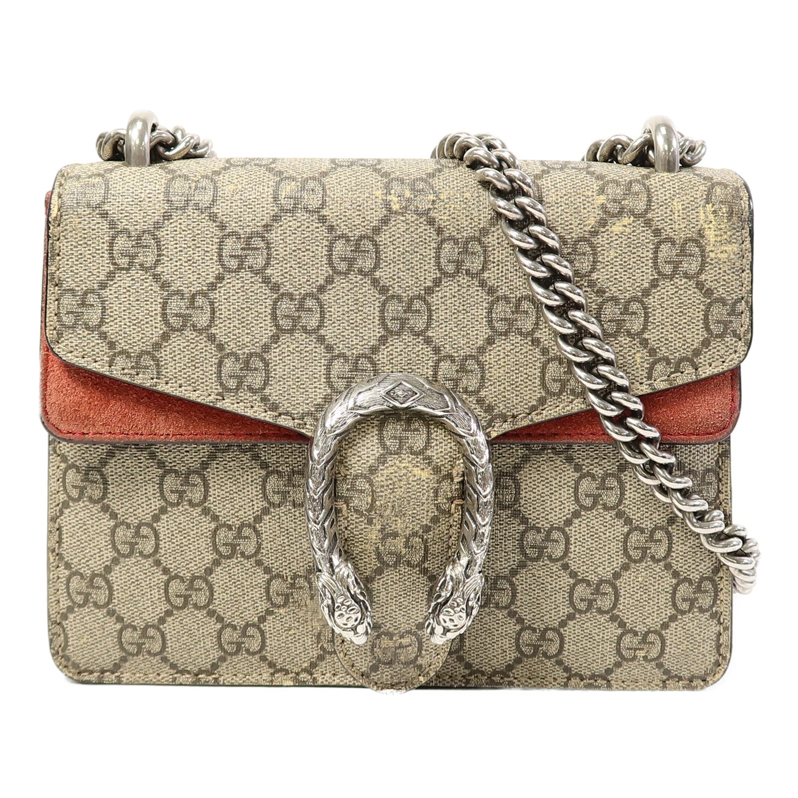 GUCCI 【激減優惠】塗層帆布Dionysus鏈帶肩背袋