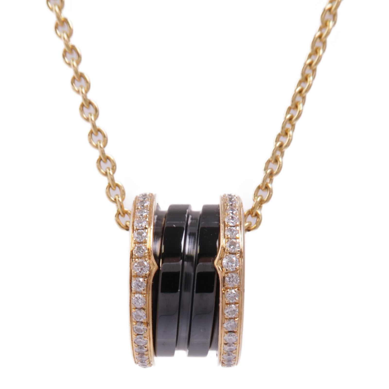 BVLGARI 【激減優惠】18K玫瑰金/陶瓷B-Zero 1 Necklace鑽石項鍊