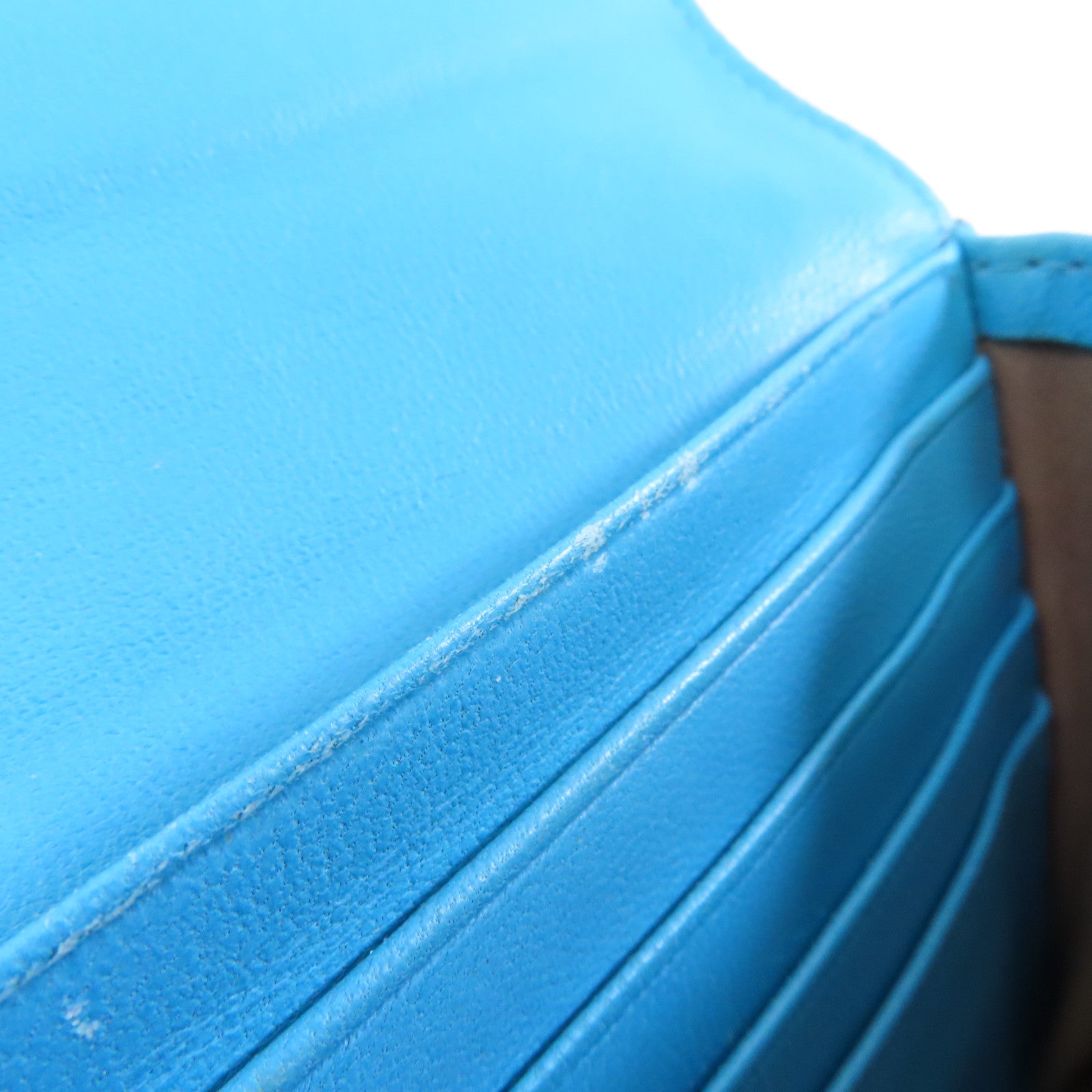 BOTTEGA VENETA 【激減優惠】皮革Long Wallet長錢包綠松石色