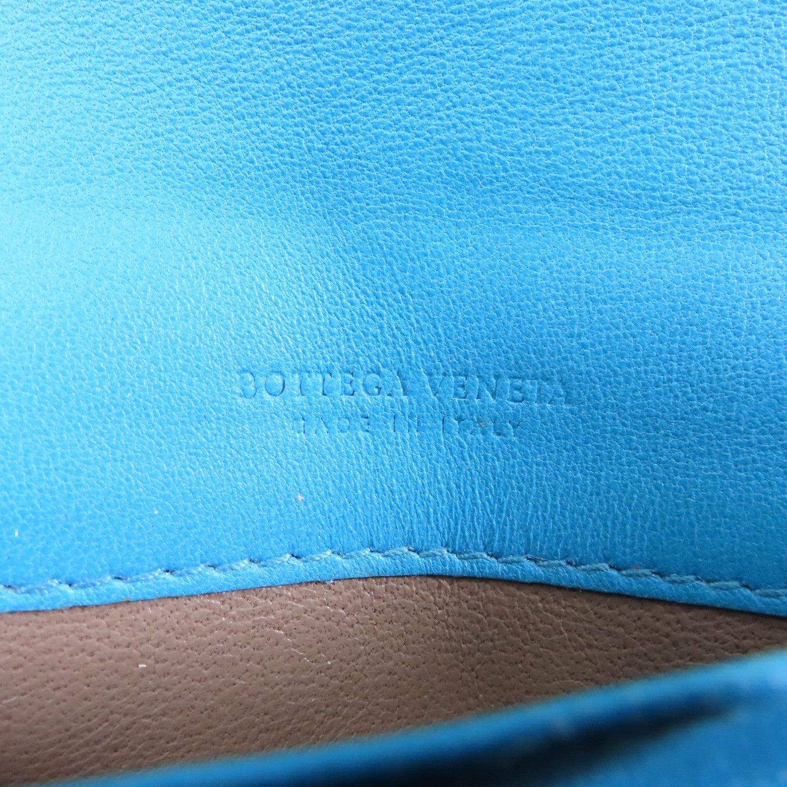 BOTTEGA VENETA 【激減優惠】皮革Long Wallet長錢包綠松石色