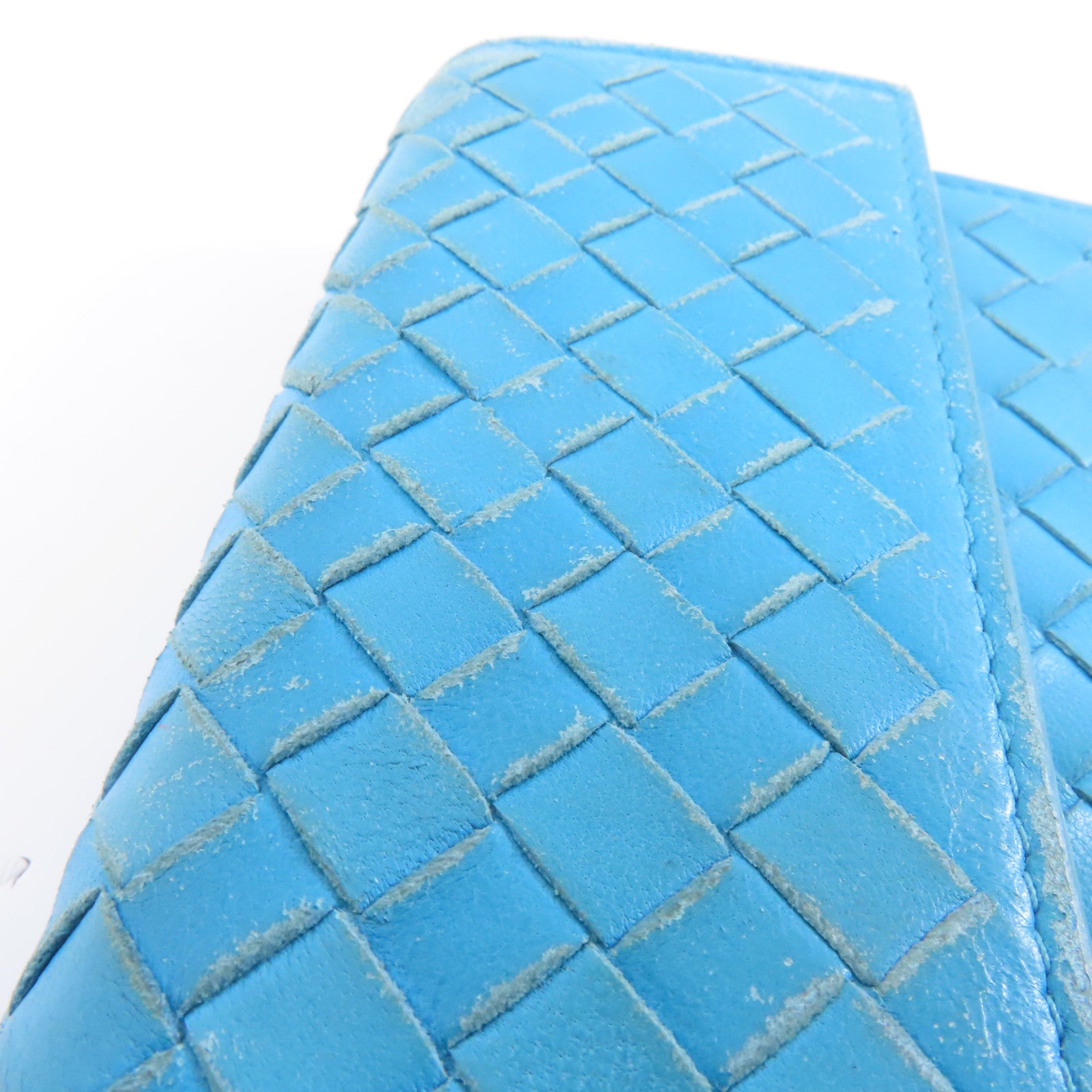 BOTTEGA VENETA 【激減優惠】皮革Long Wallet長錢包綠松石色