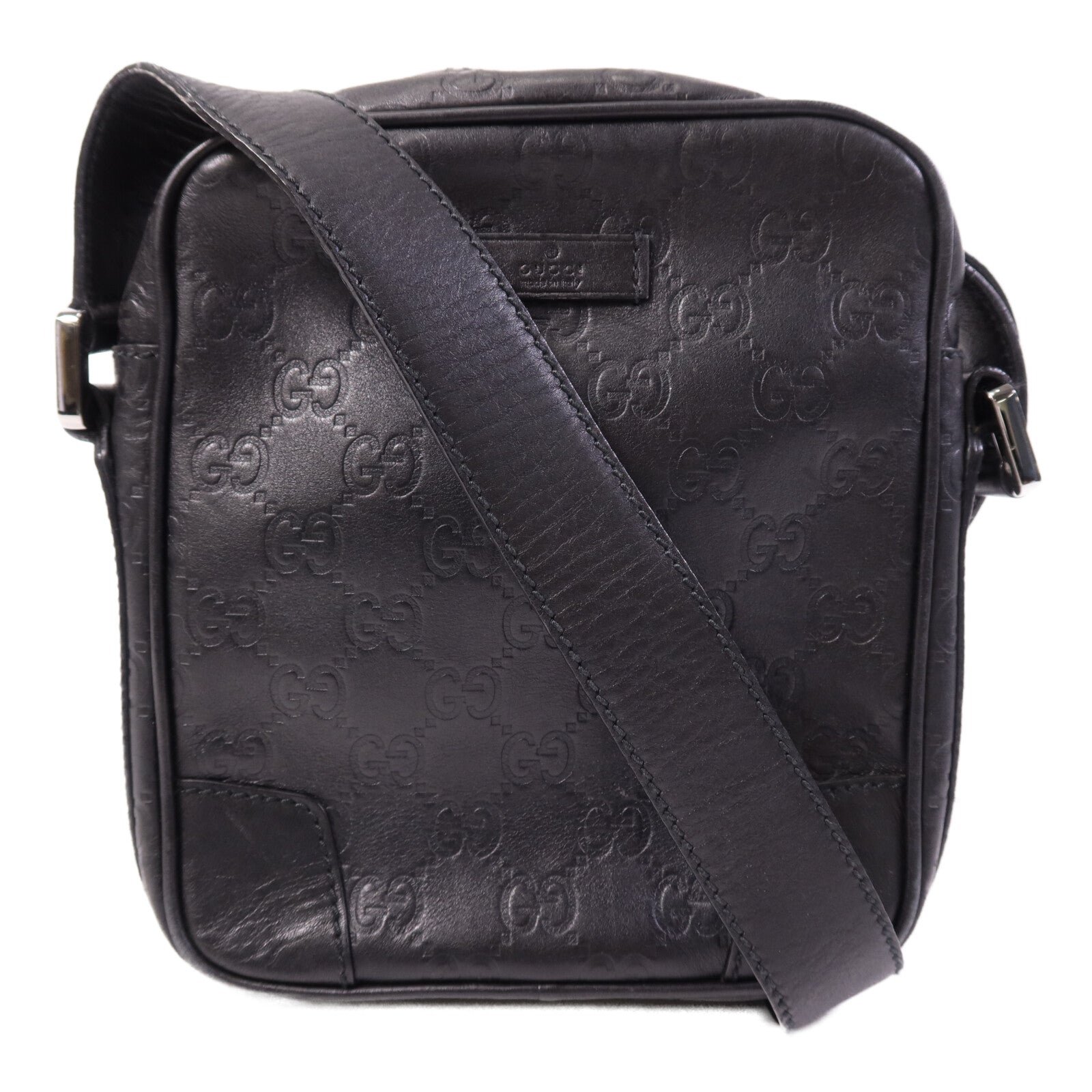 GUCCI 【激減優惠】牛皮皮革Shoulder Bag銀扣肩背袋