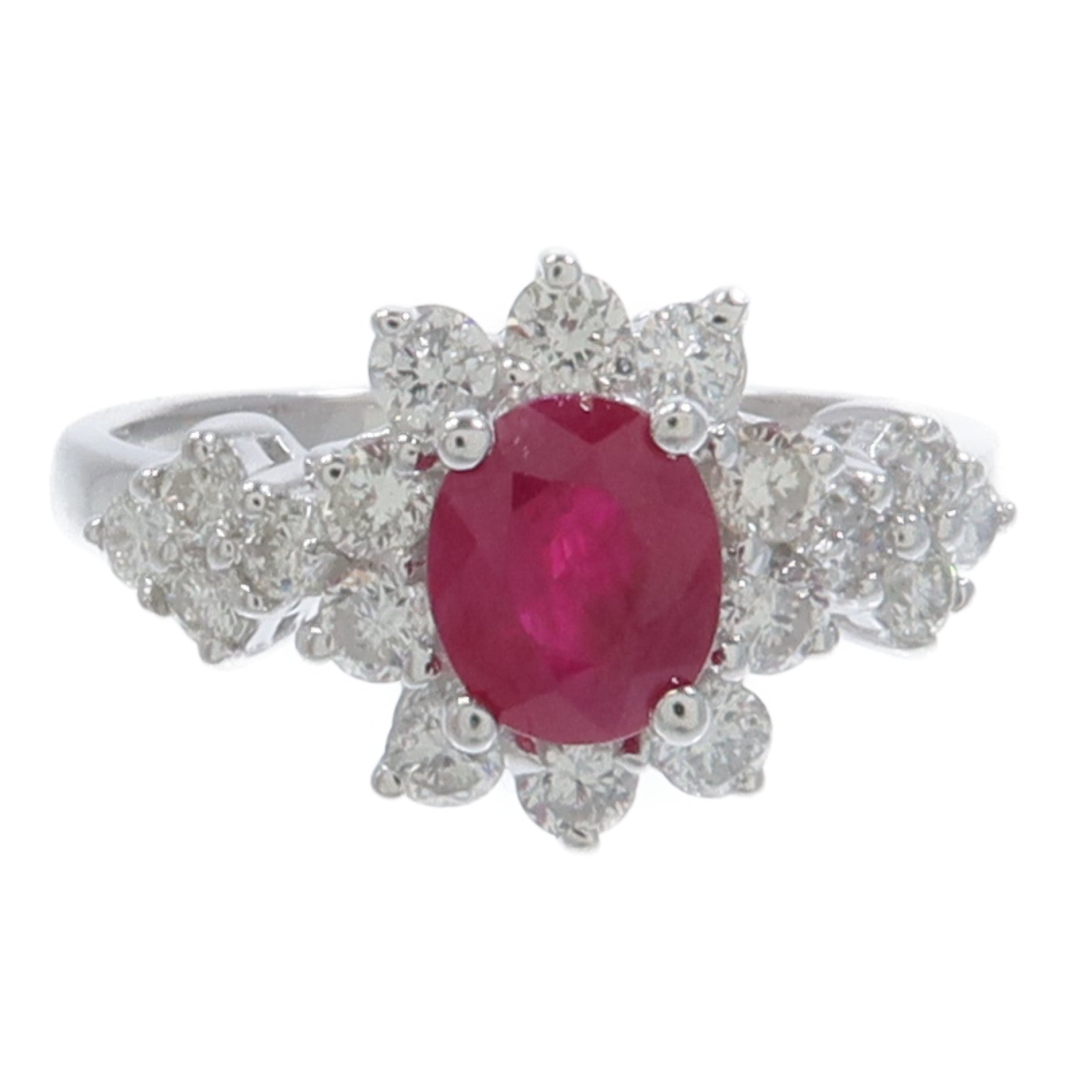 JEWELRY 18K白金Ruby Diamond Ring紅寶石/鑽石戒指