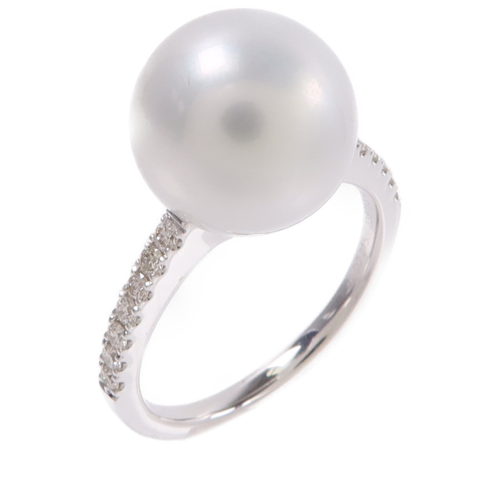 JEWELRY 18K白金Pearl Diamond Ring珍珠/鑽石戒指