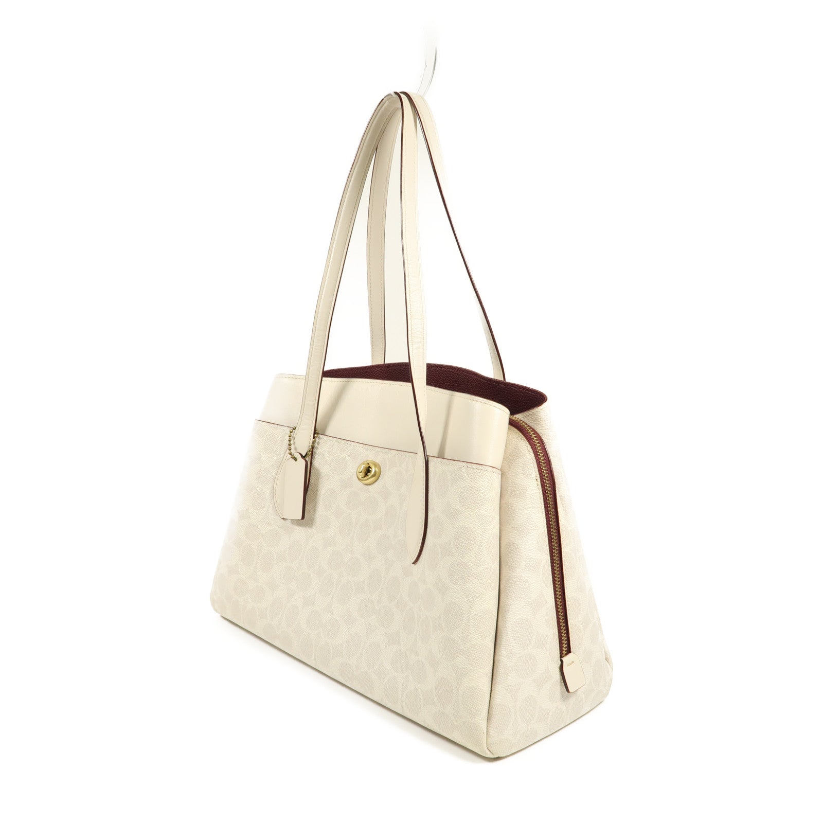 COACH 塗層帆布Shoulder Bag金扣肩背袋