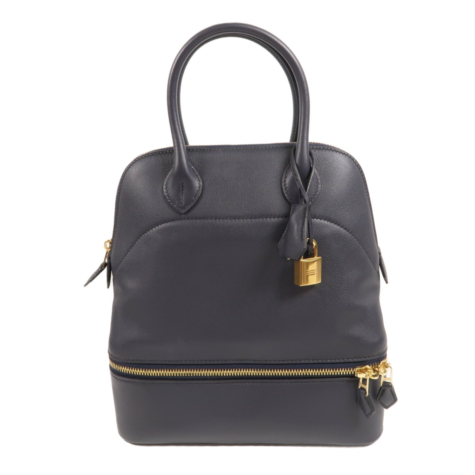 HERMES Swift皮革Bolide Secret手挽袋Blue Indigo