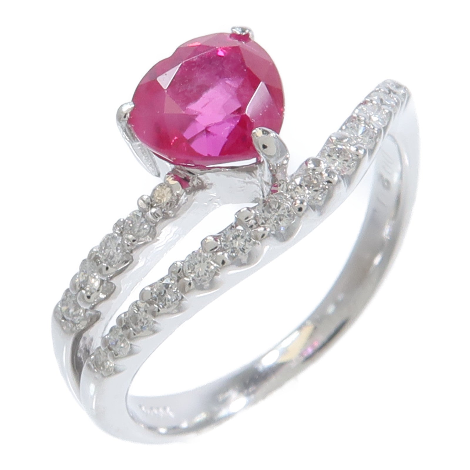 JEWELRY PT900鉑金Ruby Diamond Ring紅寶石/鑽石戒指