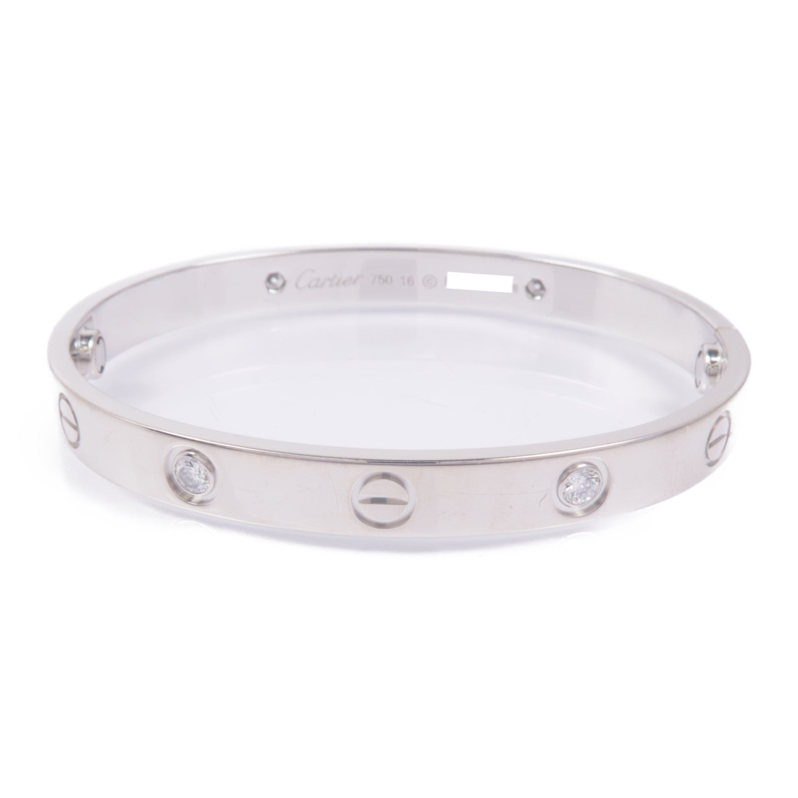 CARTIER 18K白金Love Bracelet 4P Diamond鑽石手鐲Cartier#16