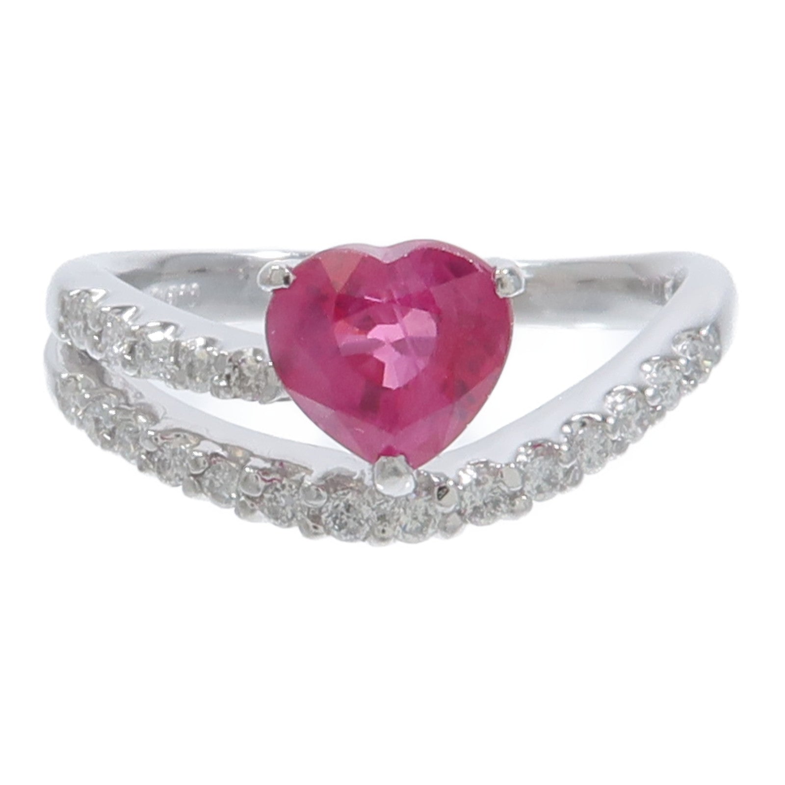 JEWELRY PT900鉑金Ruby Diamond Ring紅寶石/鑽石戒指