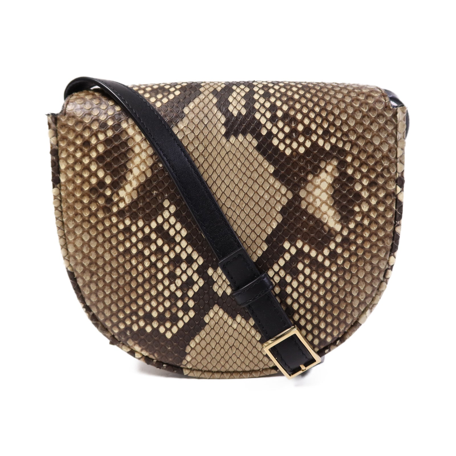 LOEWE 【激減優惠】蛇皮/牛皮皮革Heel Duo金扣肩背袋