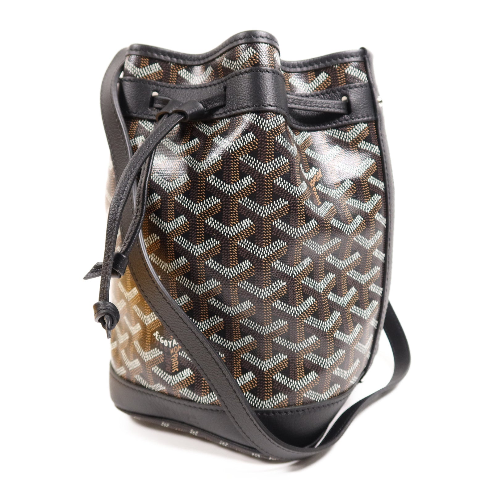 GOYARD 塗層帆布Petit Flot Bucket銀扣肩背袋