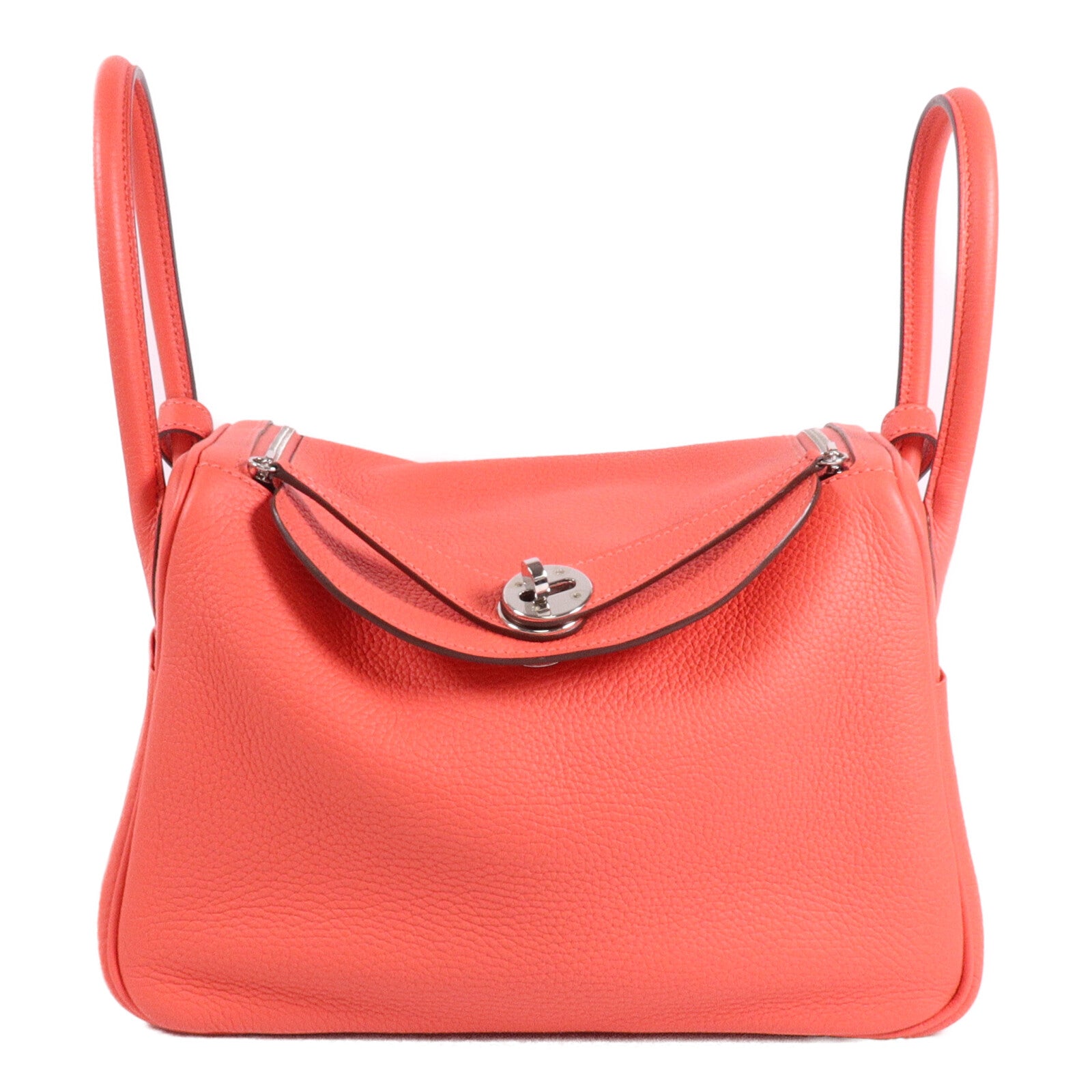 HERMES Clemence皮革Lindy 26手挽肩背兩用袋Rose Jaipur