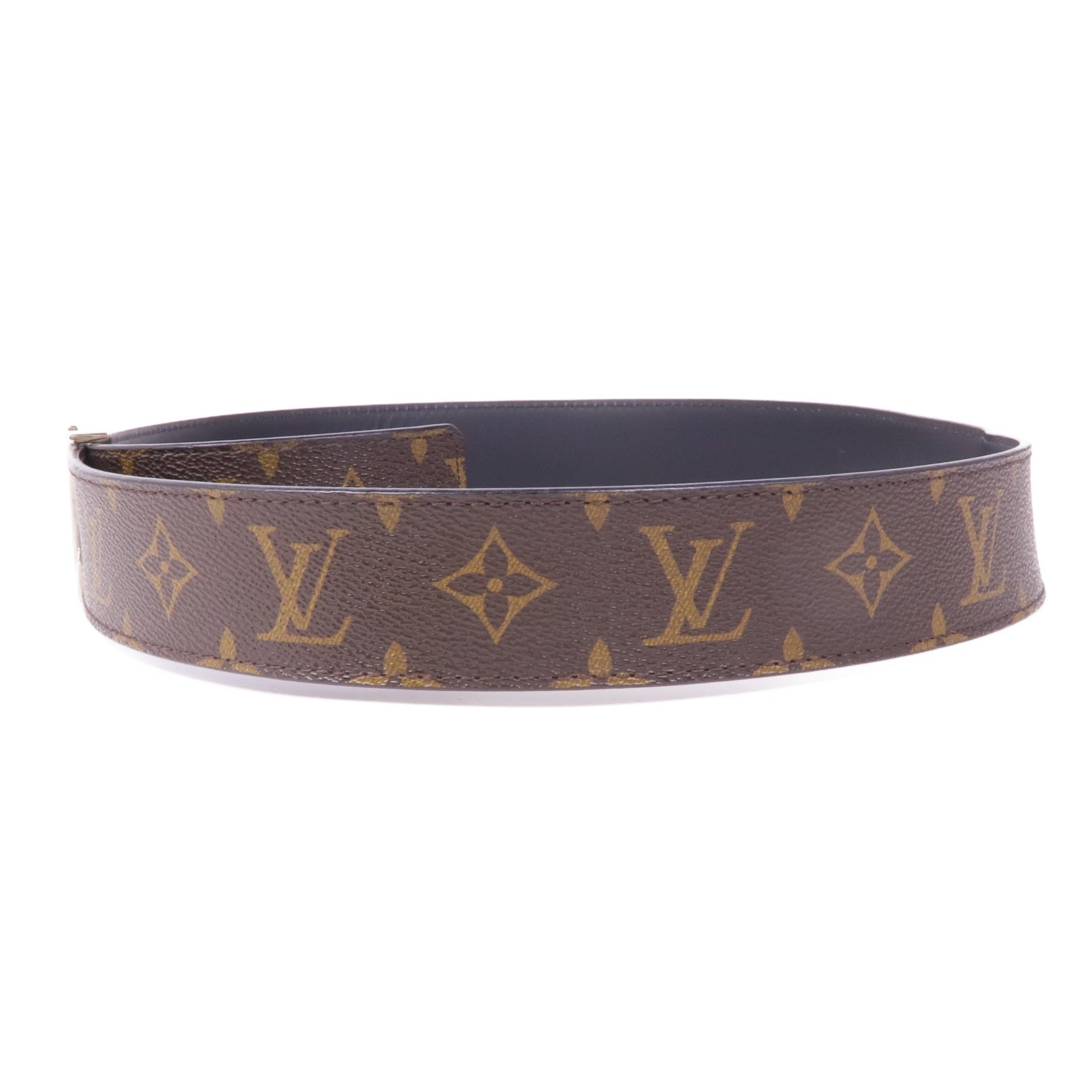 LOUIS VUITTON Monogram Belt 90cm銀扣皮帶