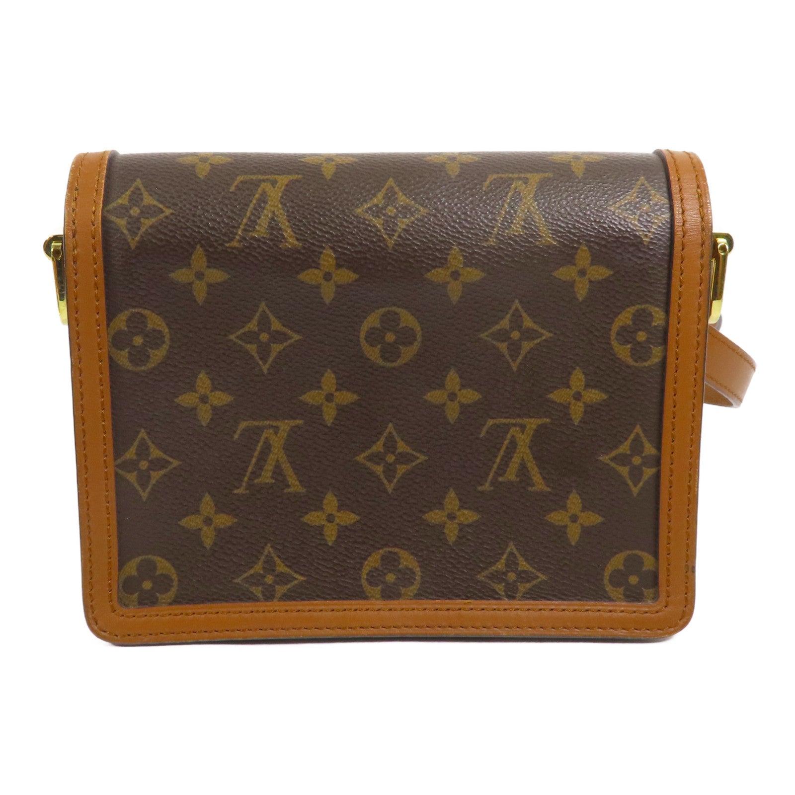 LOUIS VUITTON Monogram Reverse Mini Dauphine肩背袋棕色