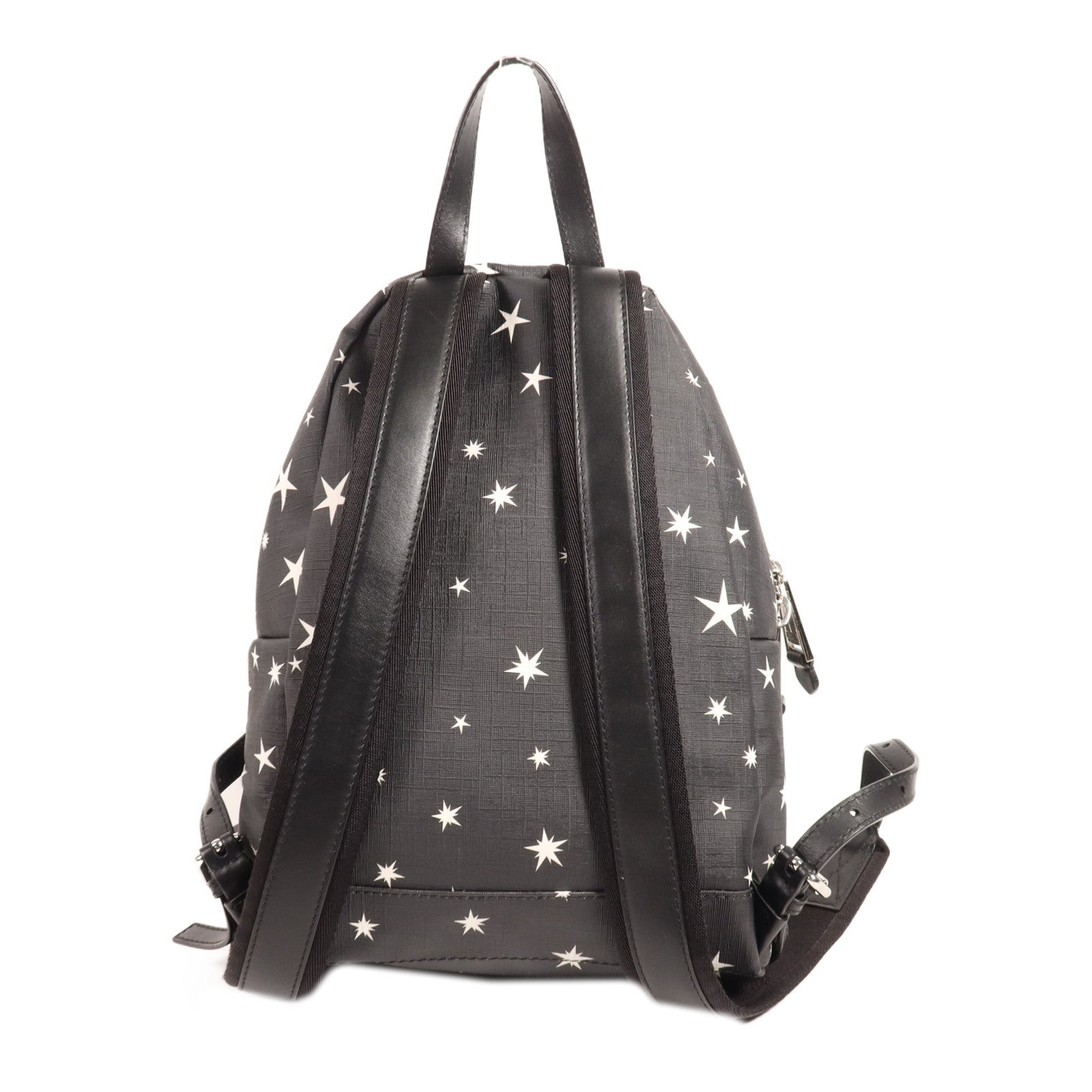 MOSCHINO 塗層帆布Backpack銀扣背包