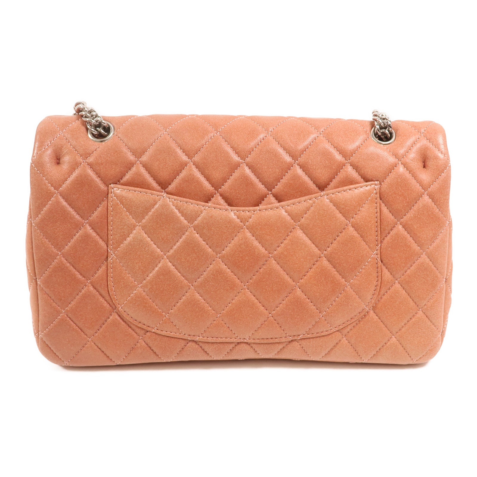 CHANEL 羊皮皮革Chain Shoulder銀扣鏈帶肩背袋