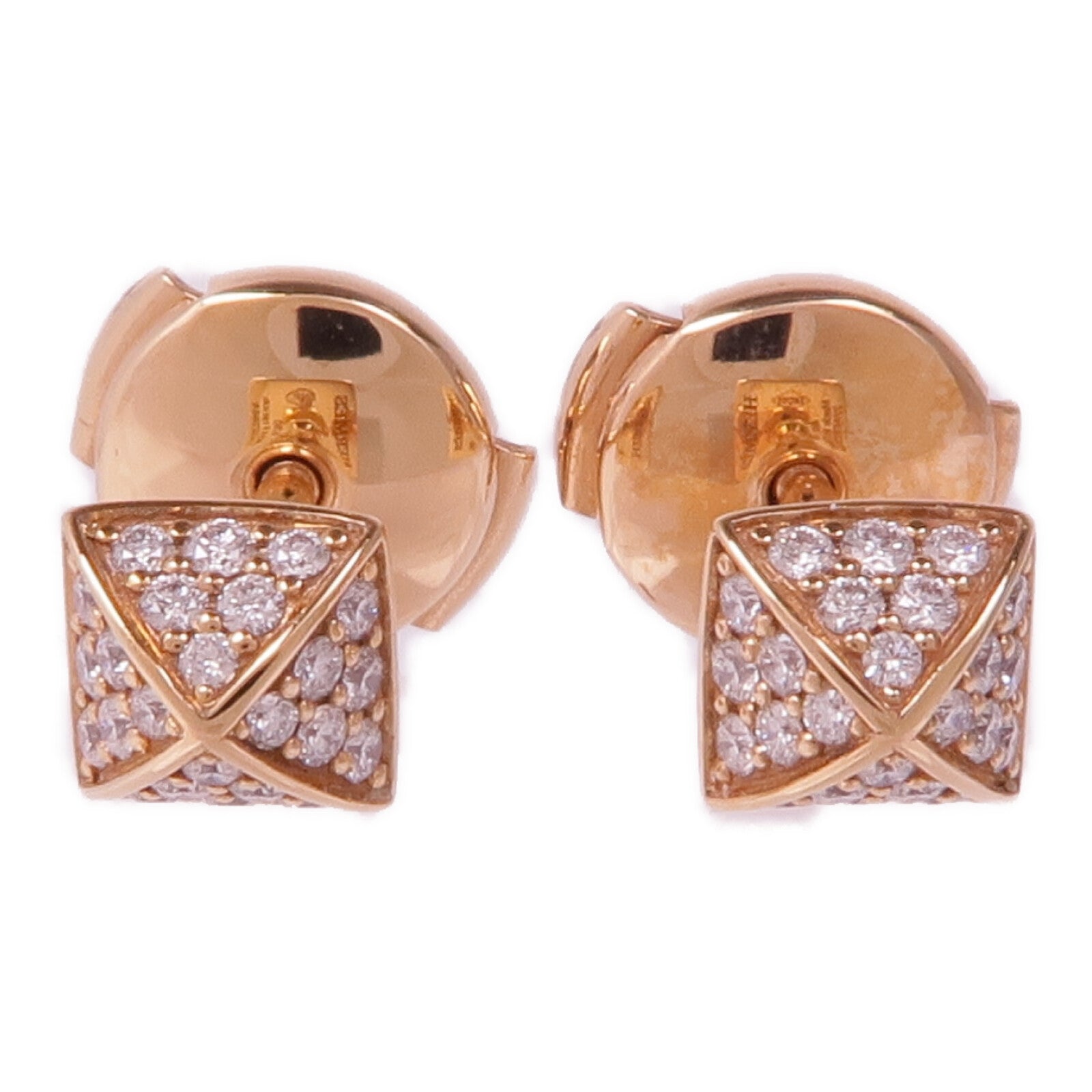 HERMES 【激減優惠】18K玫瑰金Clou d'H Earrings鑽石耳環