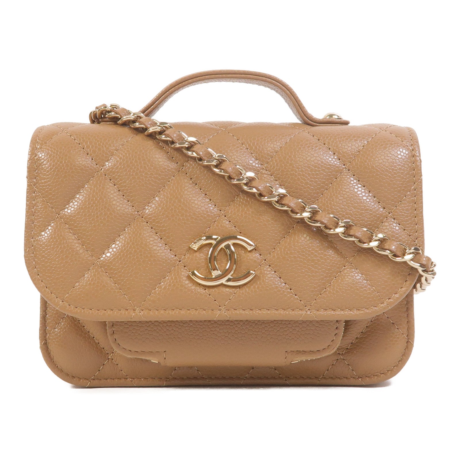 CHANEL 牛皮皮革Mini Business Affinity鏈帶肩背袋
