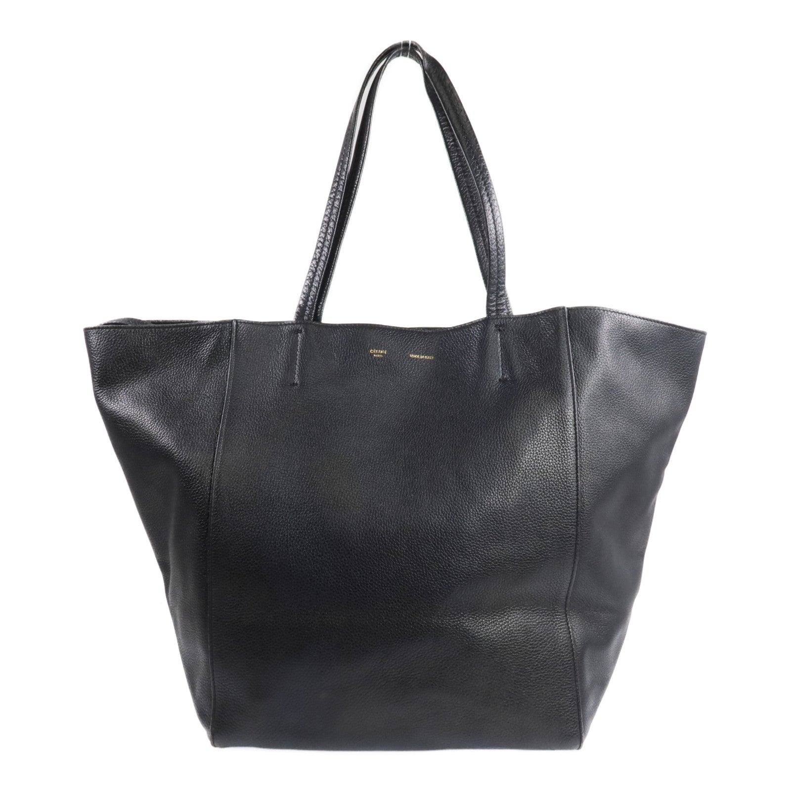 CELINE 牛皮皮革Tote Bag銀扣肩背袋