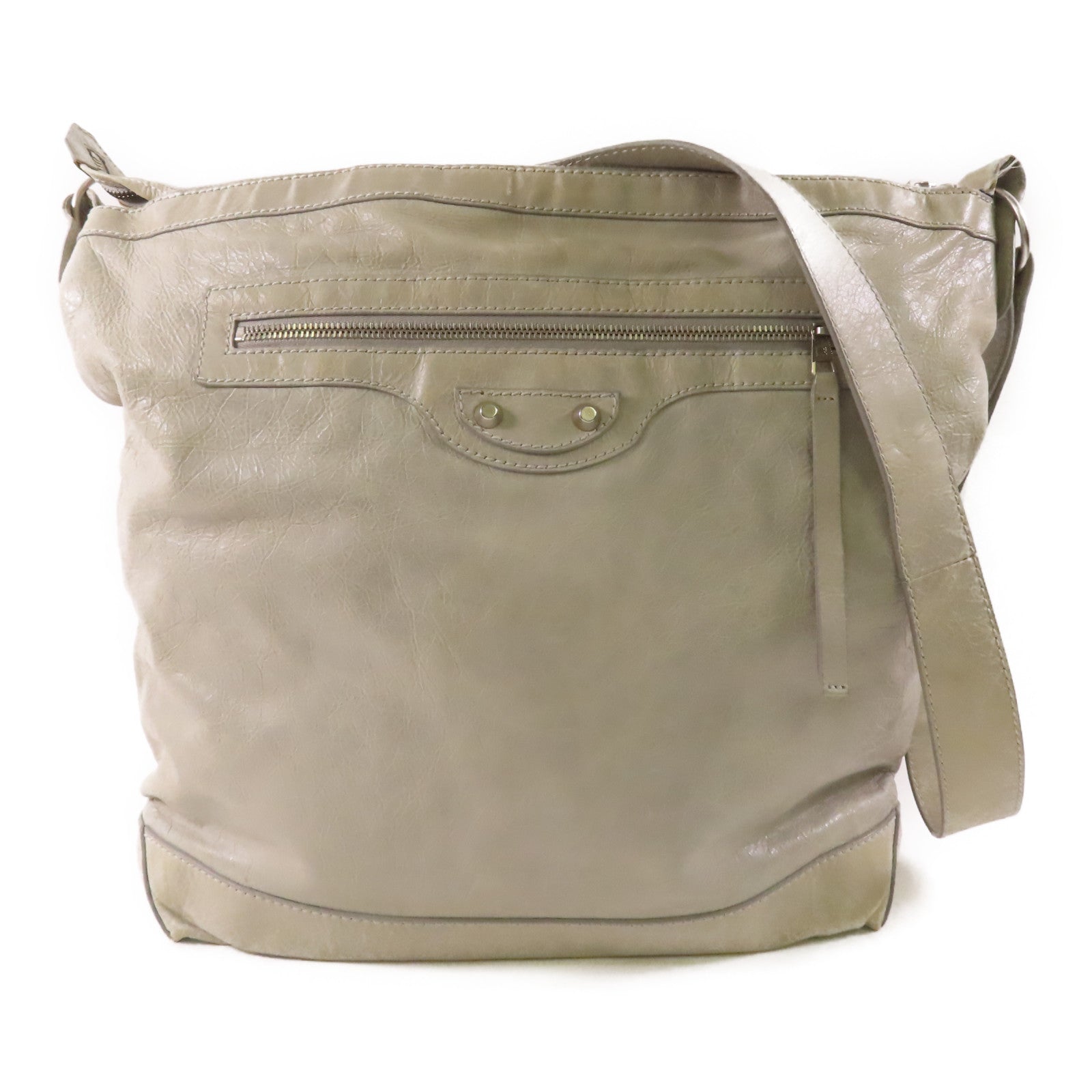 BALENCIAGA SHW Shoulder Bag 272409 Lambskin Leather Grey