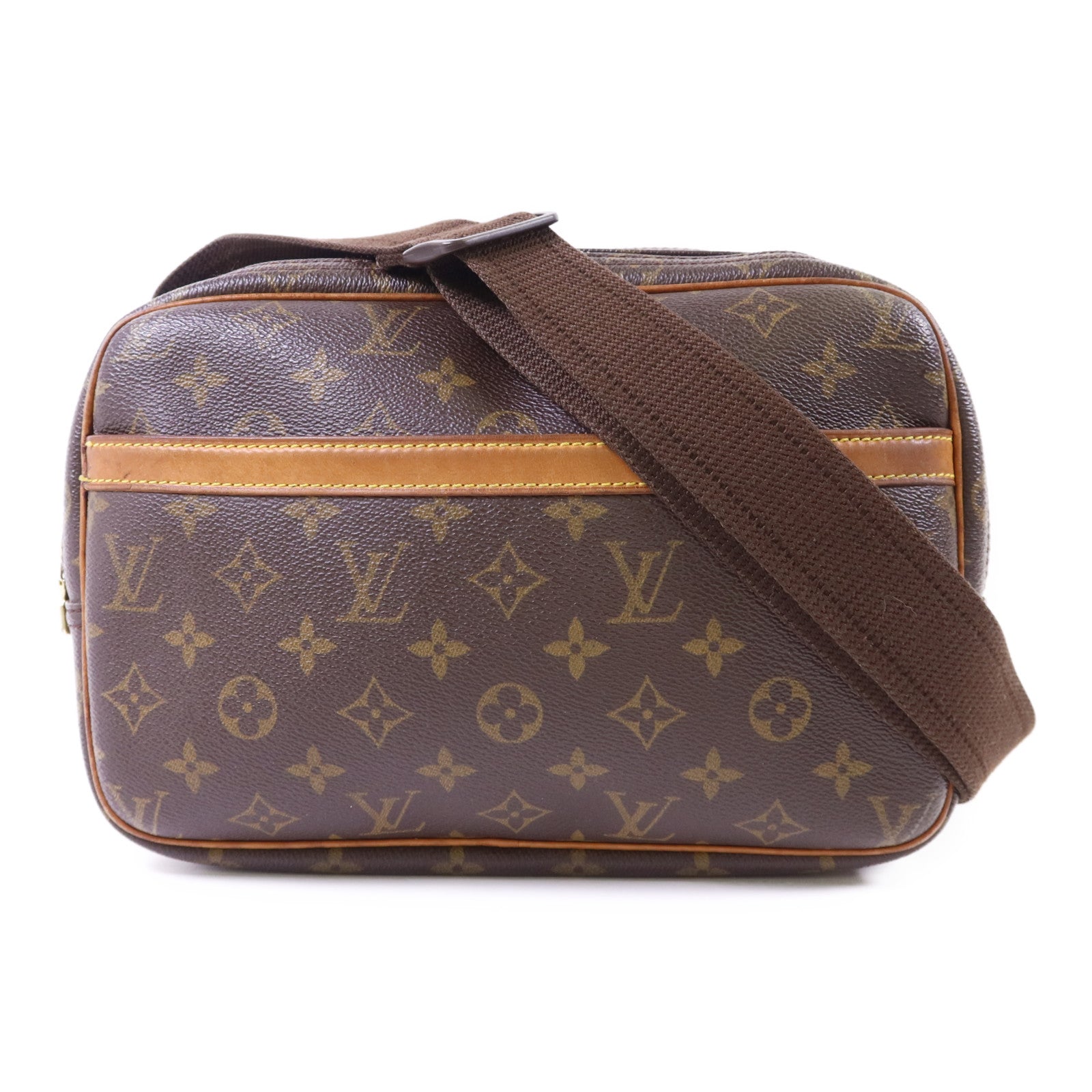 LOUIS VUITTON Monogram Reporter PM金扣肩背袋