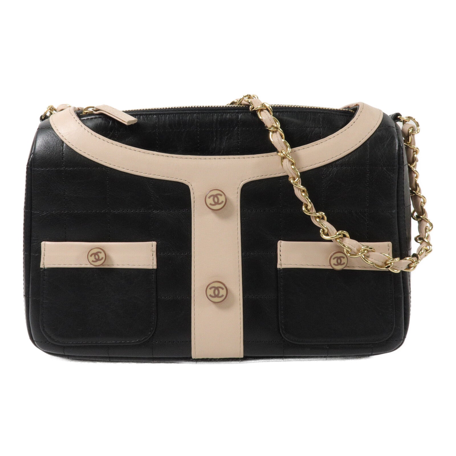 CHANEL 牛皮皮革Mademoiselle Jacket Bag鏈帶肩背袋