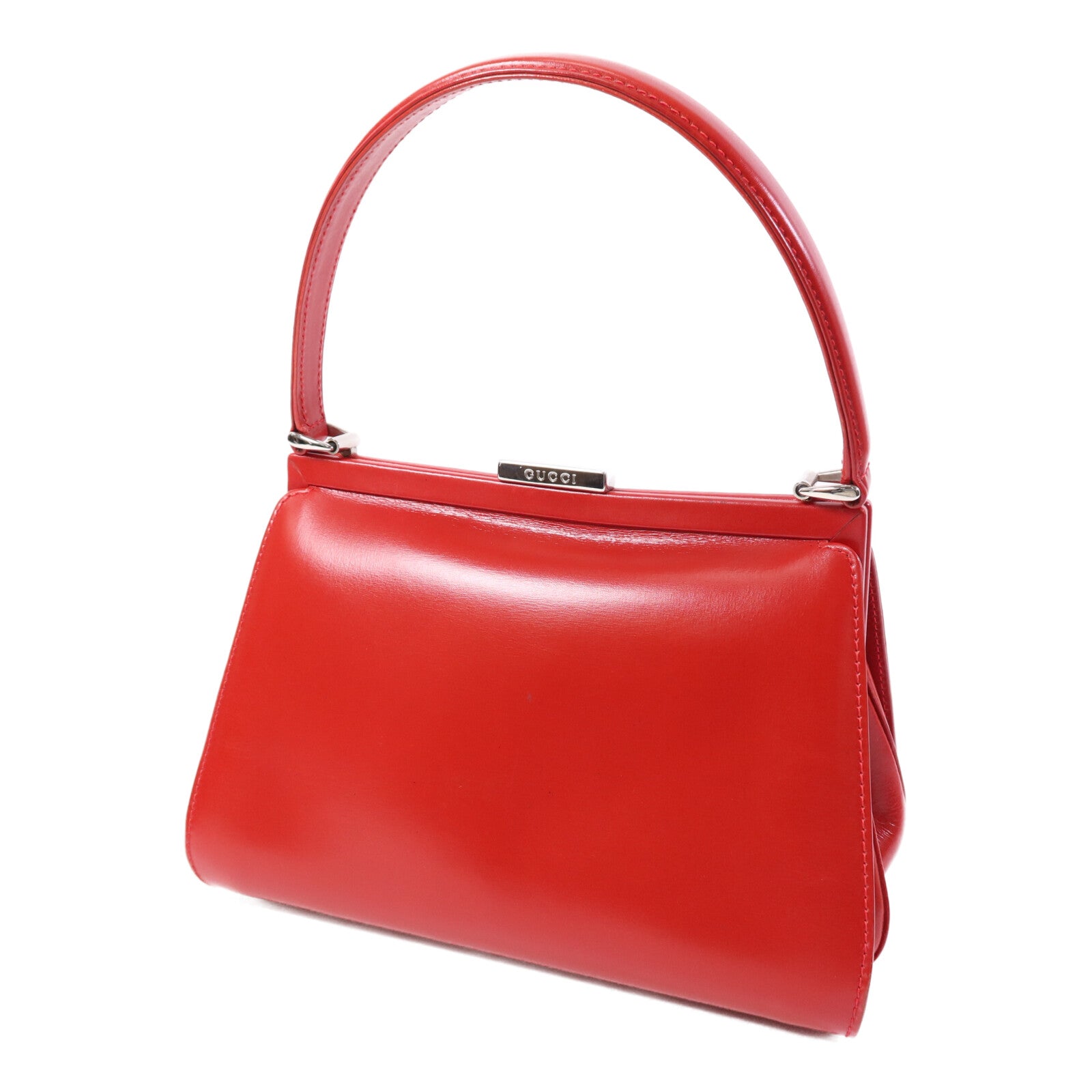 GUCCI 牛皮皮革Vintage Hand Bag銀扣手挽袋