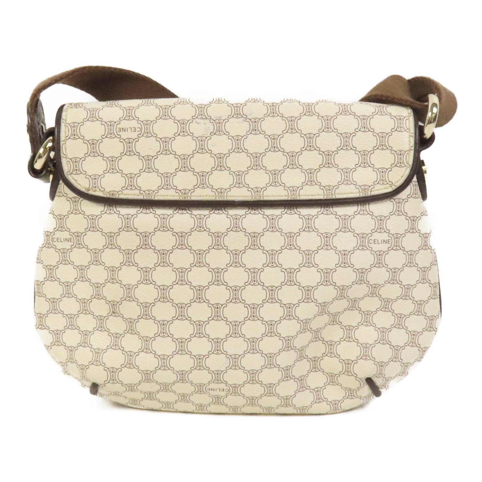 CELINE 塗層帆布Shoulder Bag金扣肩背袋