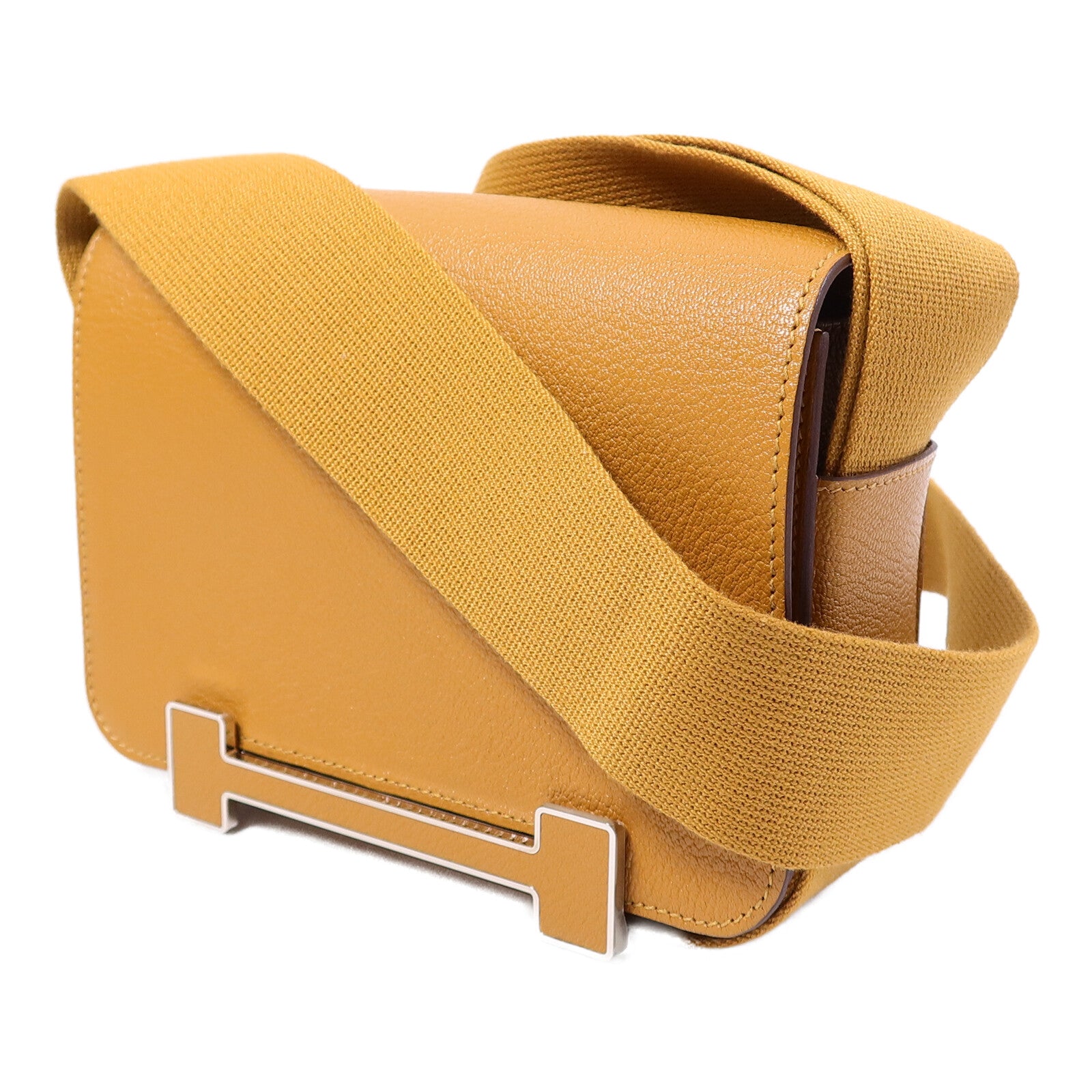 HERMES Chevre皮革Geta肩背袋Caramel