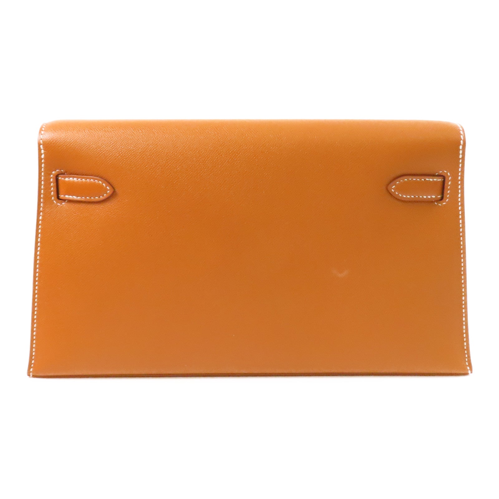 HERMES Madame皮革Kelly Elan銀扣肩背袋Gold