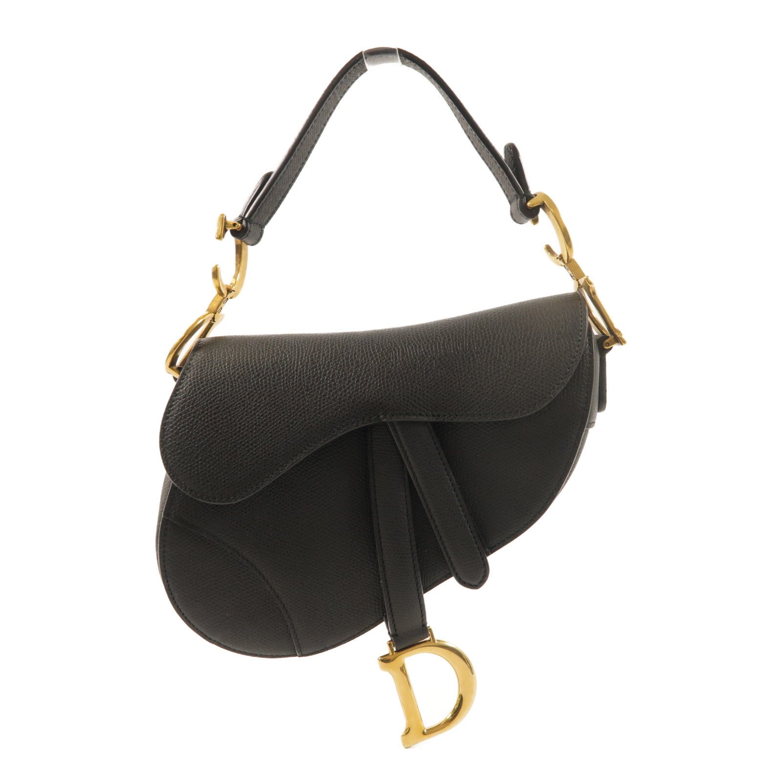 Dior 牛皮皮革Mini Saddle金扣手挽袋