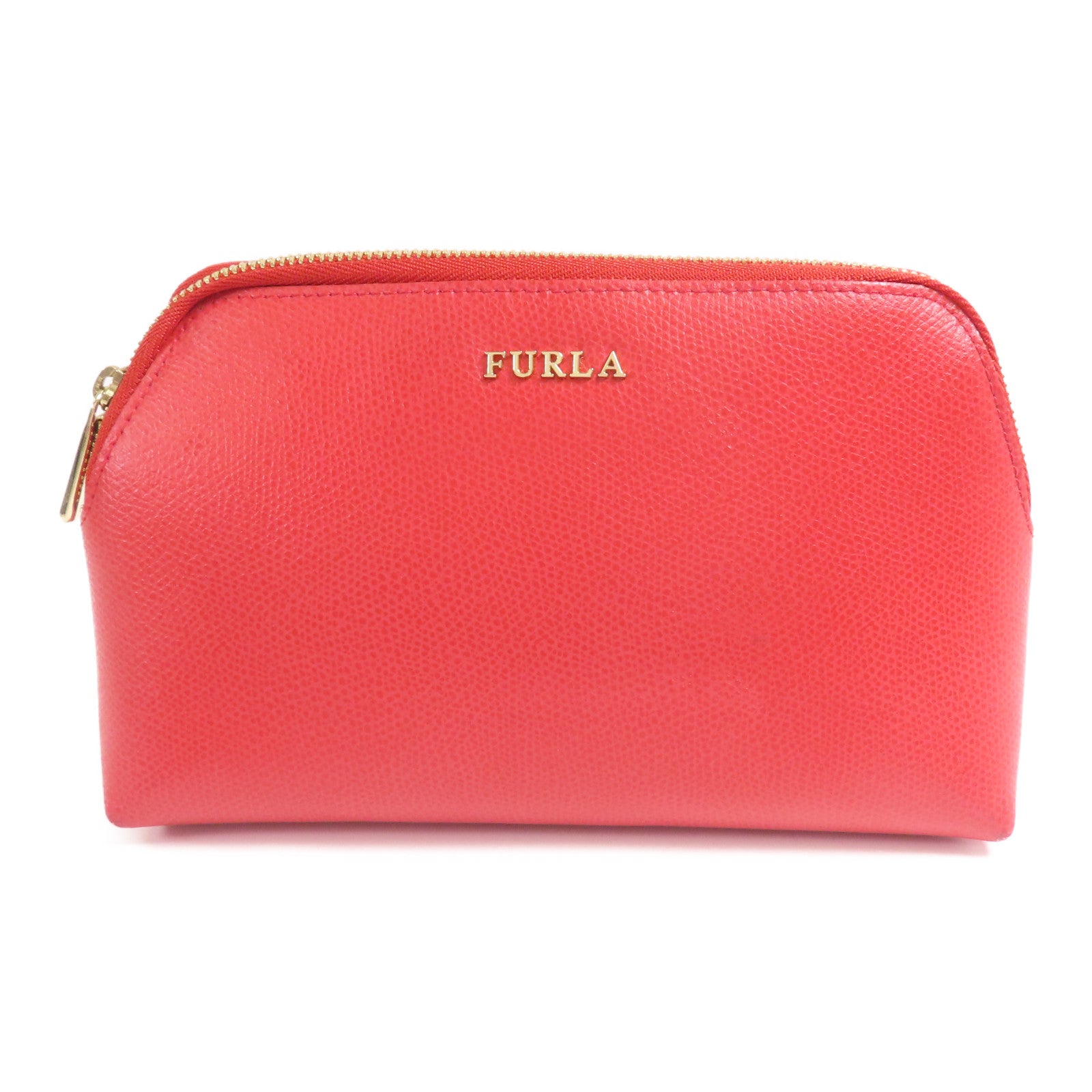 Furla 牛皮皮革Pouch金扣手拿包